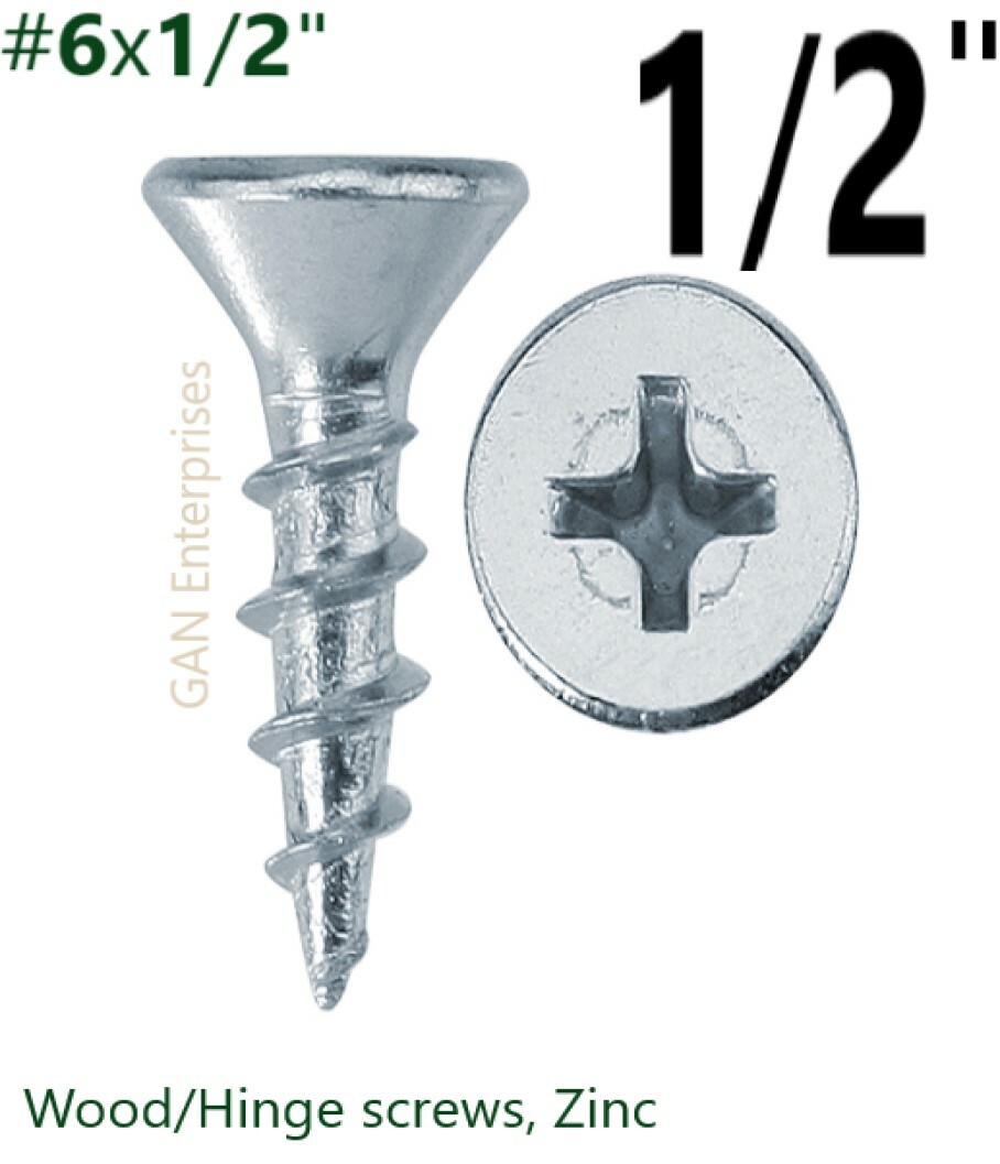 Phillips Flat Head #6 x 1/2″, 5/8″ or 3/4″ Wood particle board MDF screws Zinc