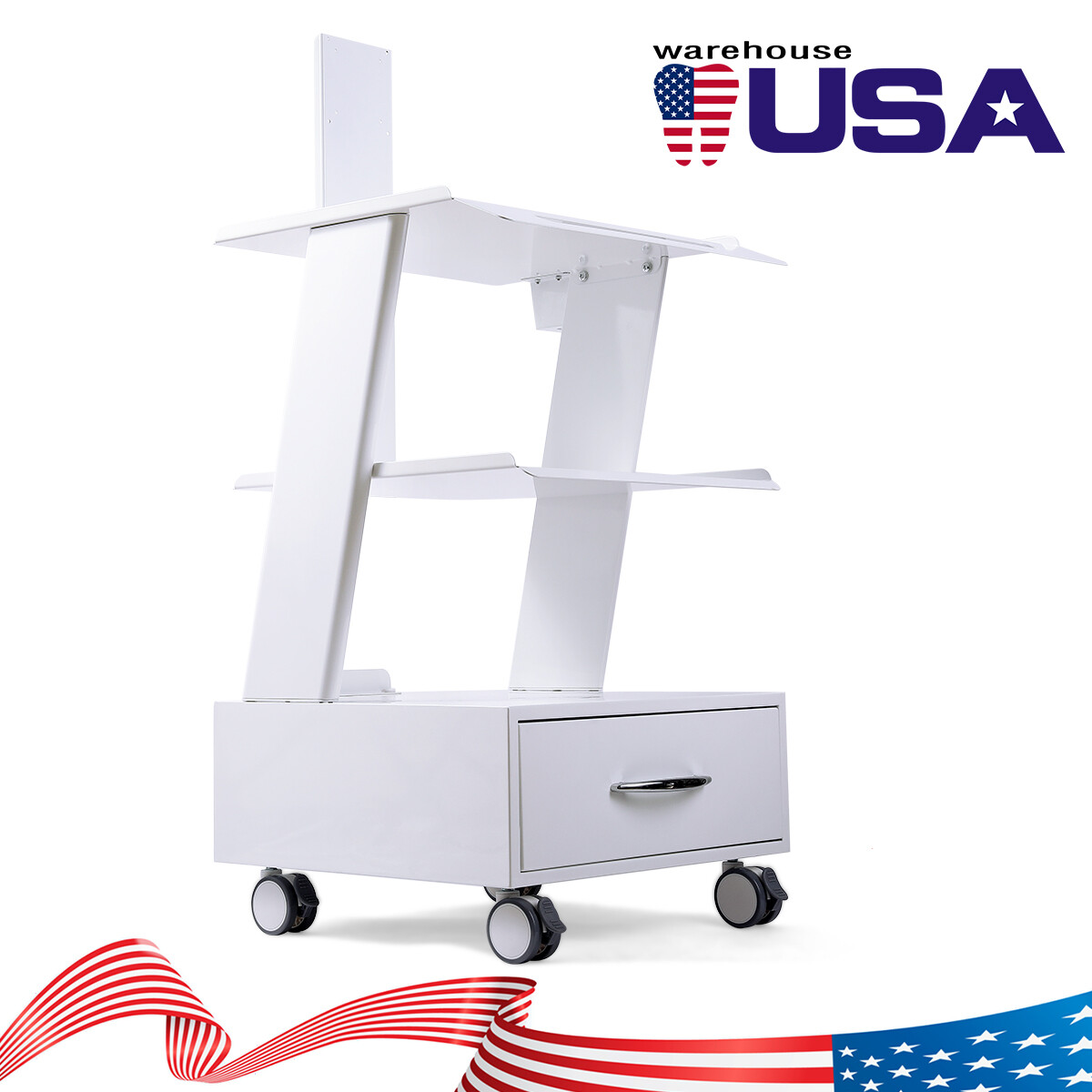 Medical Dental Lab Trolley Cart Intraoral Scanner Mobile Cart Clinic Laptop Rack