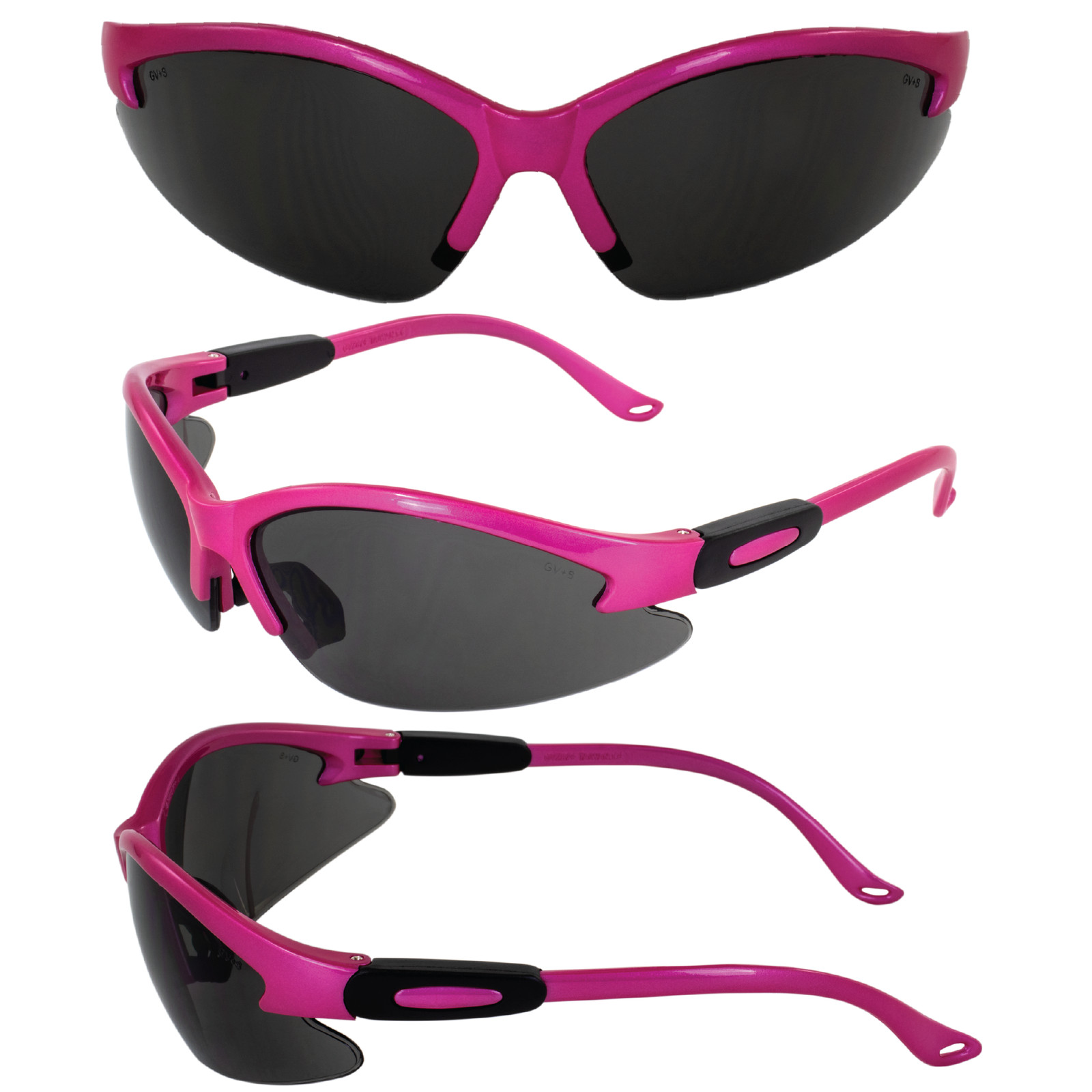 Cougar Safety Glasses, Hot Pink Frame, Smoke Lens