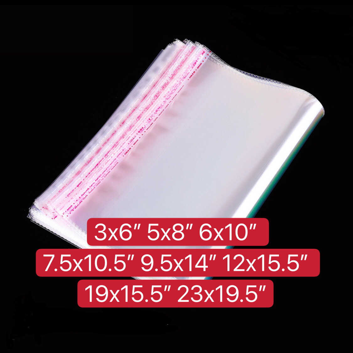 Tape Poly Clear Plastic Bags Self Adhesive T-Shirt Apparel Resealable with Tape