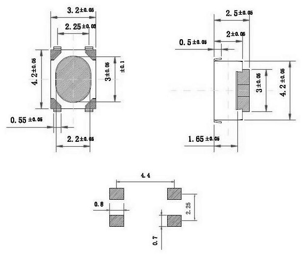 10 Pcs Pack Lot 3x4x2mm 4 Pin Momentary Push Tactile Micro Nano Switch Buttons
