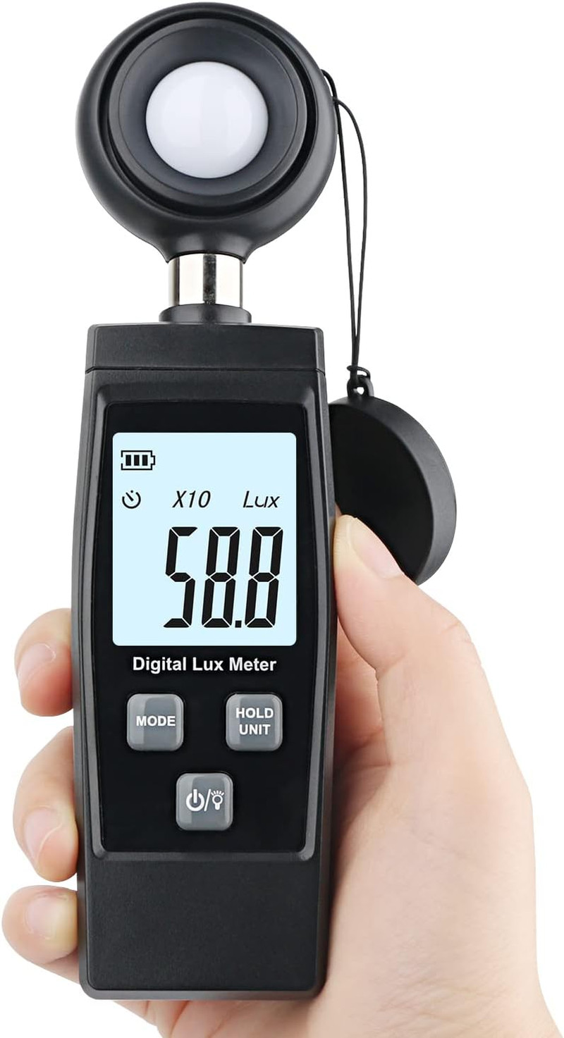 Light Meter, Handheld Lux Meter for Ambient Light Intensity Monitoring,