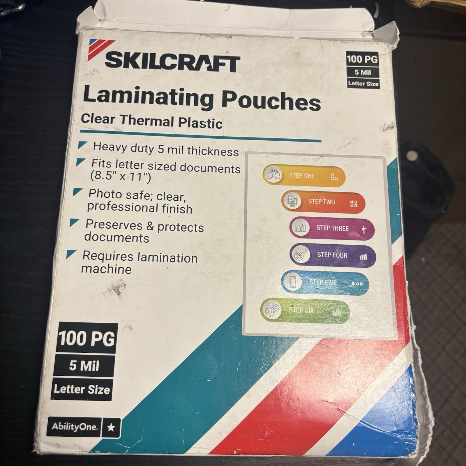 SKILCRAFT Thermal Laminating Pouches, 8.50″ X 11″ 100 Opened