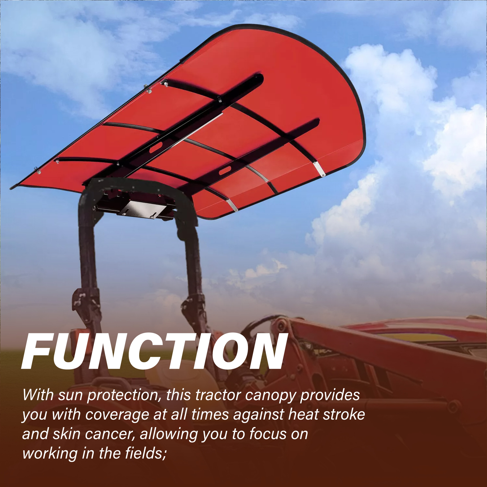 Tuff Top Tractor Canopy For ROPS 52″ X 52″ – Red