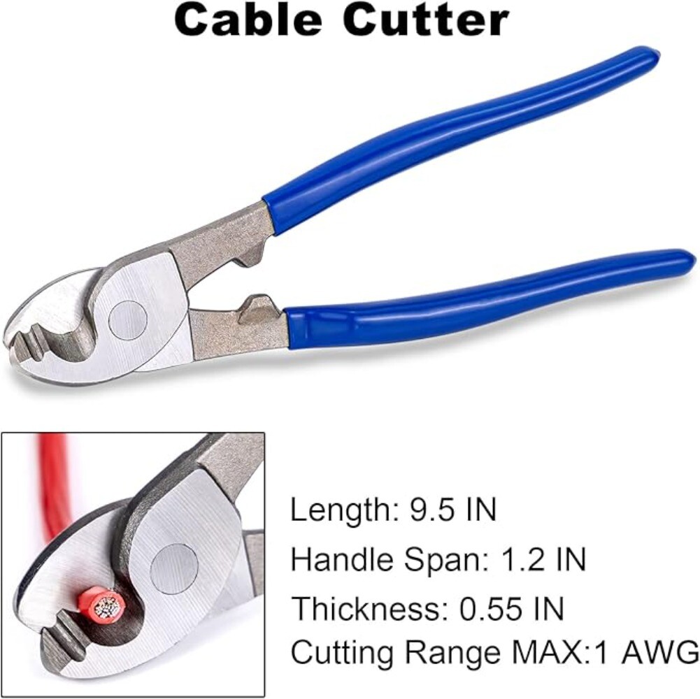 Heavy Duty Wire Lug Crimper Kit For Battery Cables And Copper Cable Terminals US