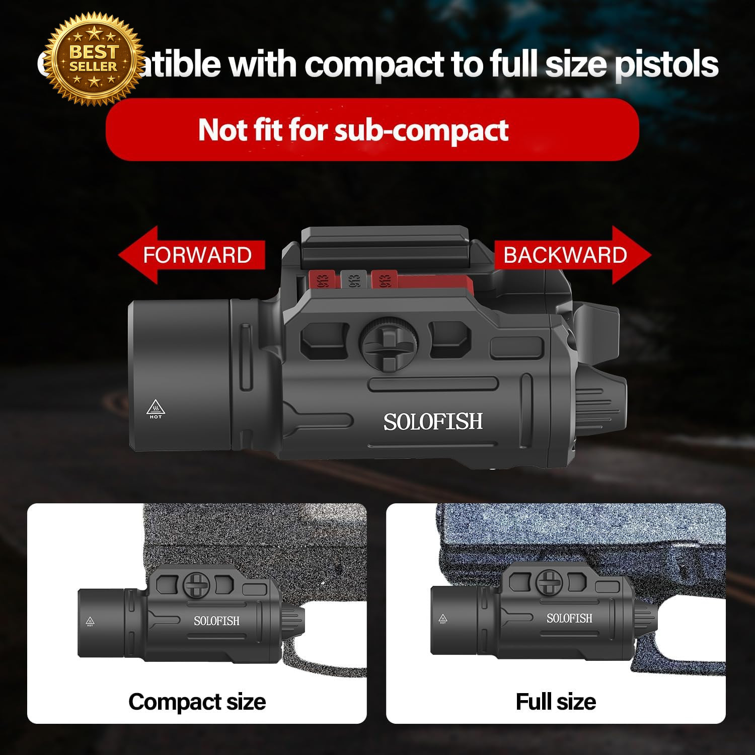 1500Lm Tactical Pistol Light Green Laser Combo Strobe Picatinny Rail USB
