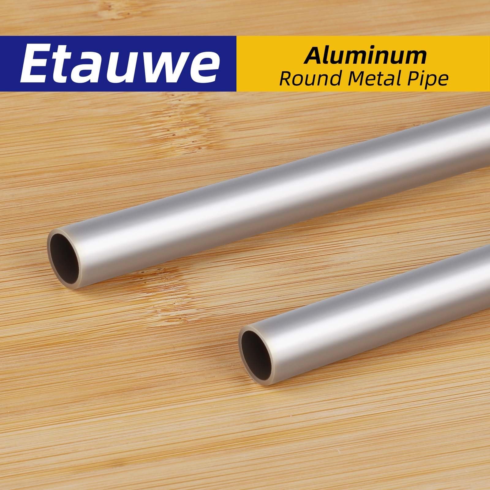 Etauwe Aluminum Round Tube, 3/4″ (19mm) OD x 2mm Wall OD, Silver