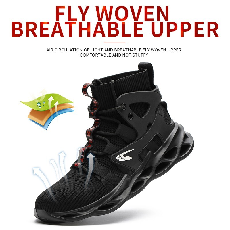 Lightweight Safety Shoes Men Work Shoes Steel Toe Roofing Shoes Indestructible