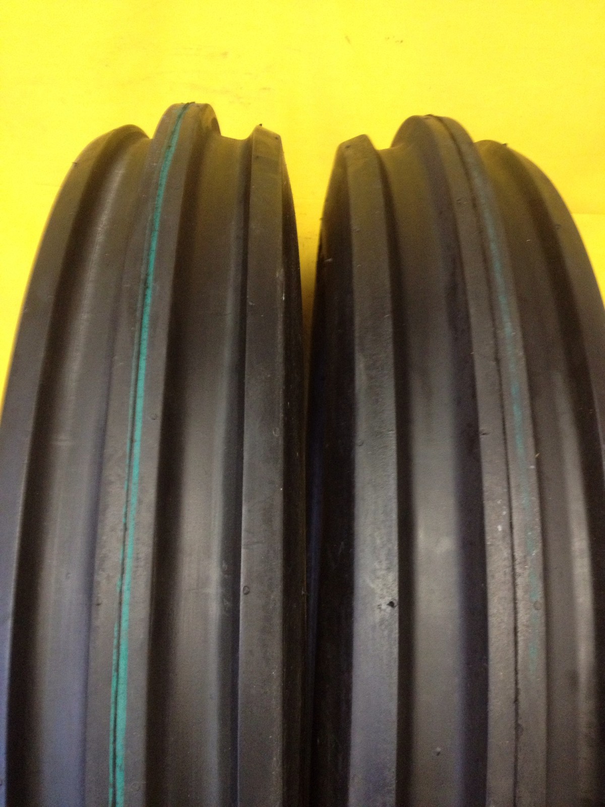 TWO 500X15,500-15,5.00X15,5.00-15 HEAVY DUTY 3 Rib Tractor Tires w/Tubes