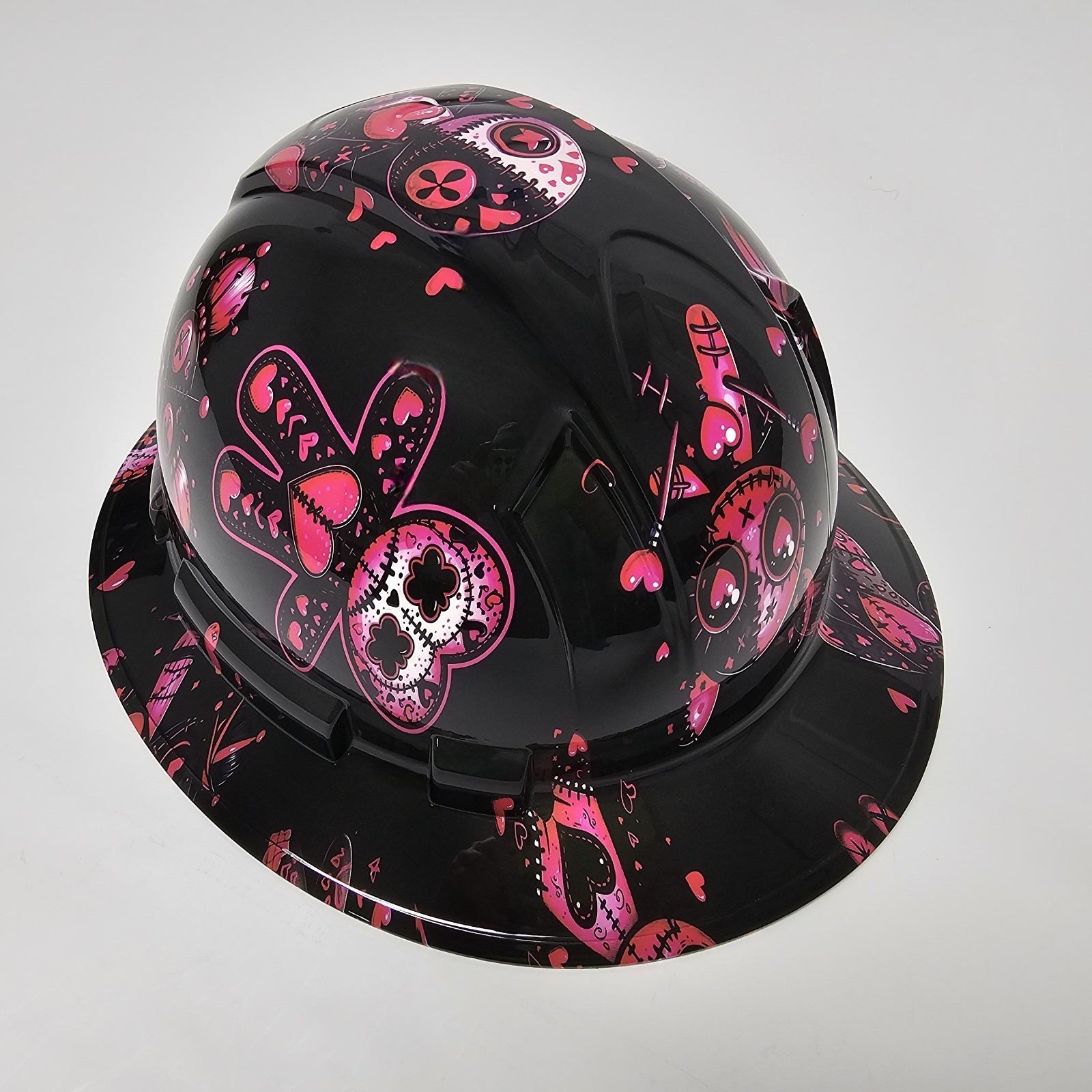 full brim hard hat custom hydro dipped IN HOT PINK VODOO DOLLS NEW