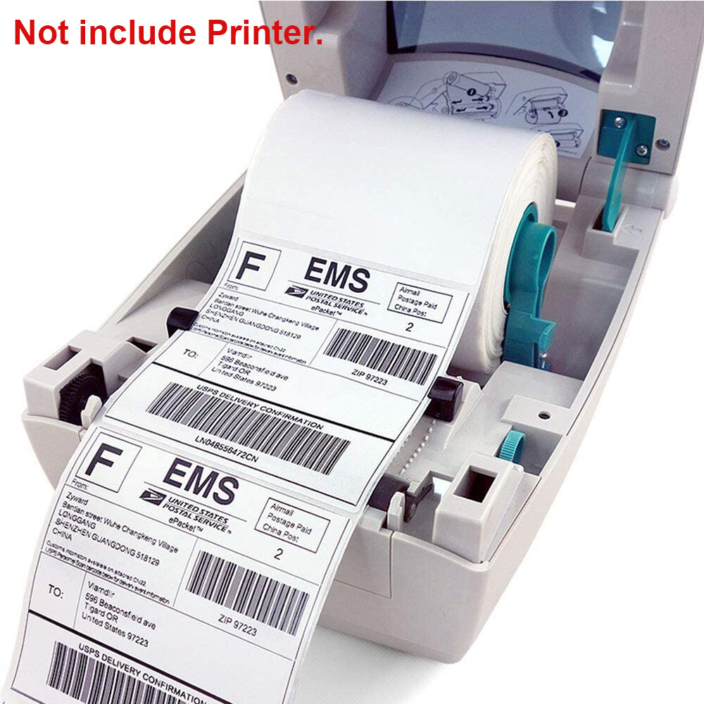 4″X6″ 250 Direct Thermal Blank Shipping Labels for Zebra 2844 ZP450 ZP500 ZP505