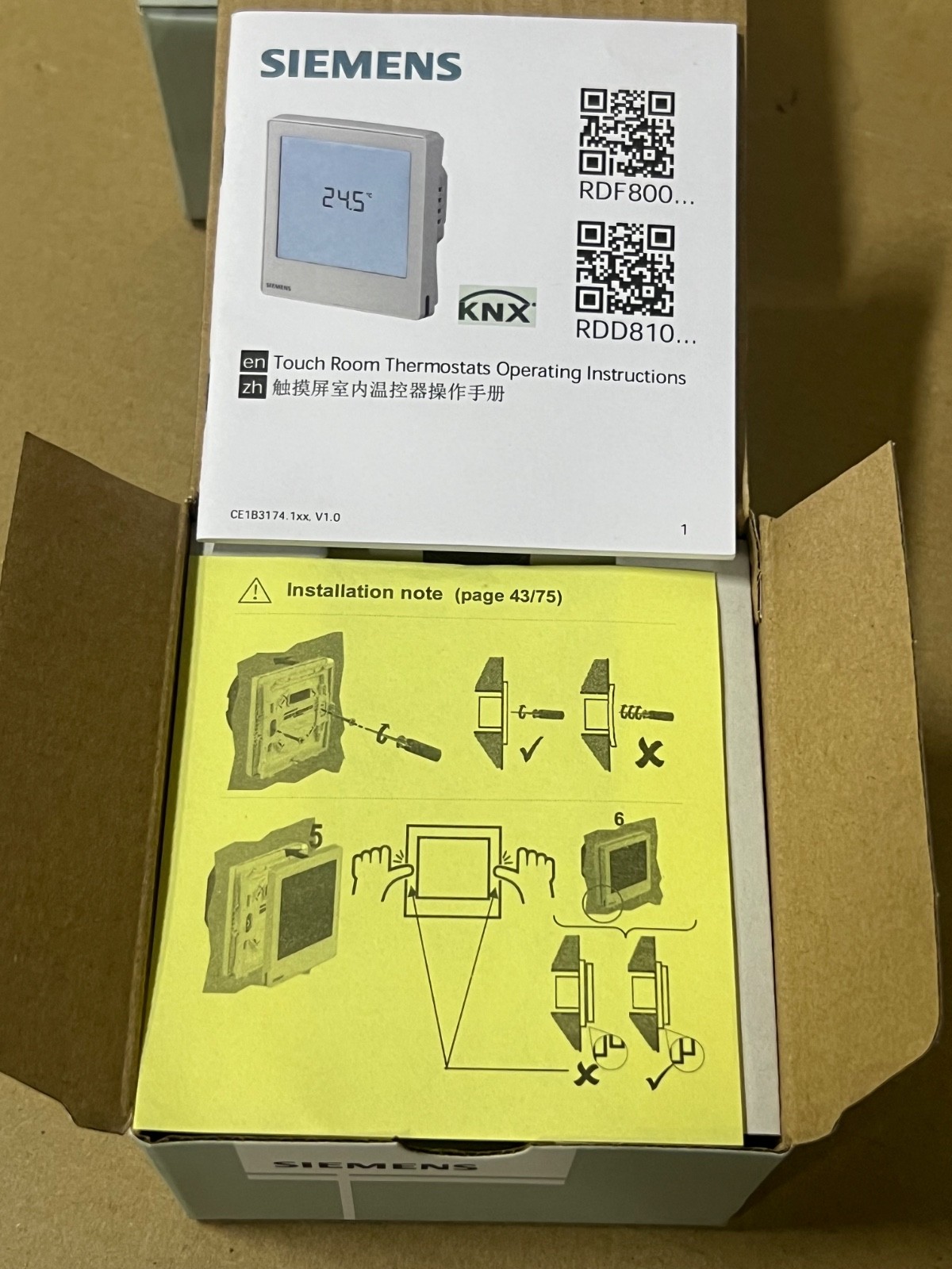 (Lot 2 Pcs) SIEMENS RDD810/NF ROOM THERMOSTAT S55770-T406