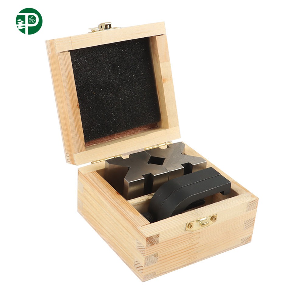 Precision 1-5/8″ × 1-1/4″ × 1-1/4″ V Blocks and Clamp Set Steel Gauge Machinist