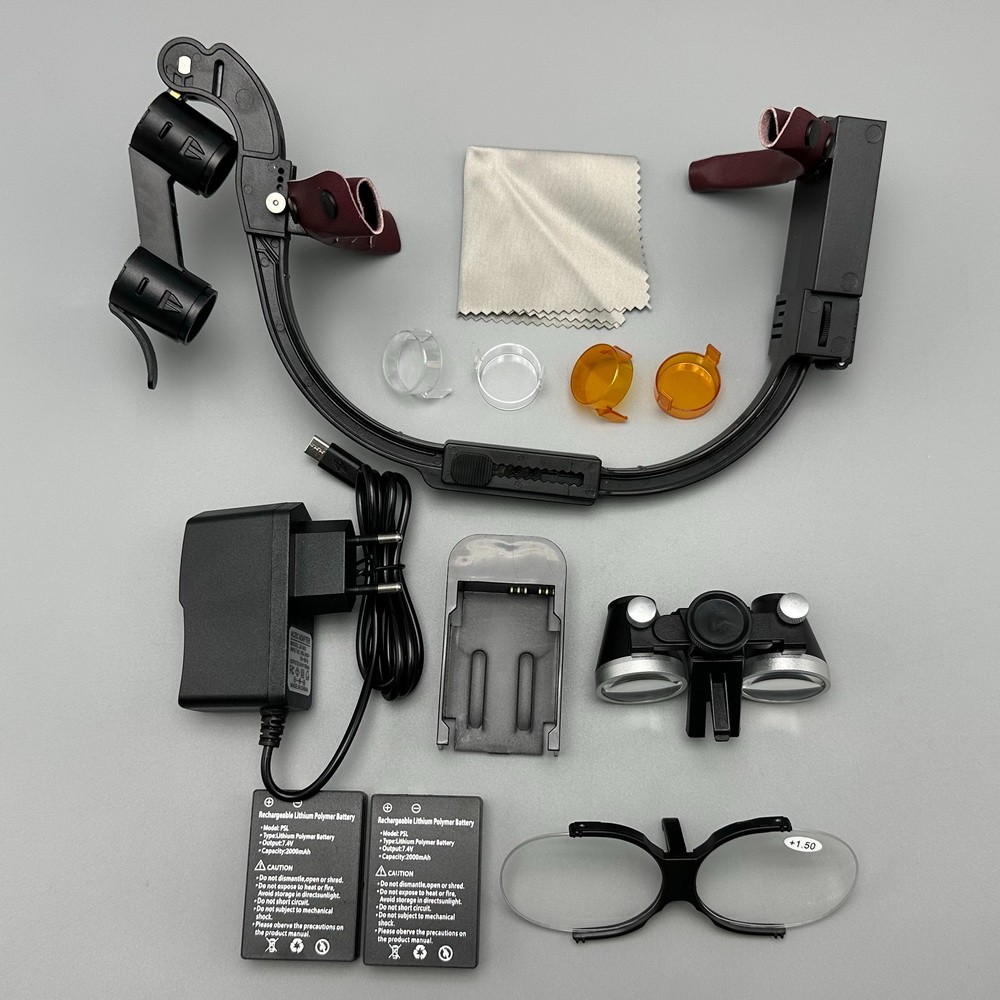 Dental Surgical Binocular Loupe Magnifier Glasses 3.5x Medical LED Head Light US