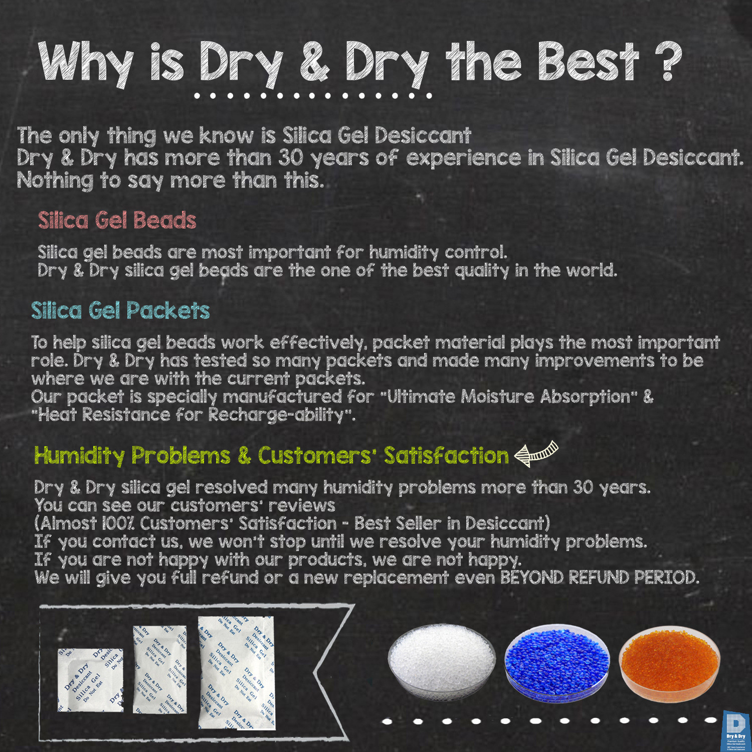 5 Gram [50 Pack] “Dry & Dry” Silica Gel Desiccant Packets – Rechargeable Cloth