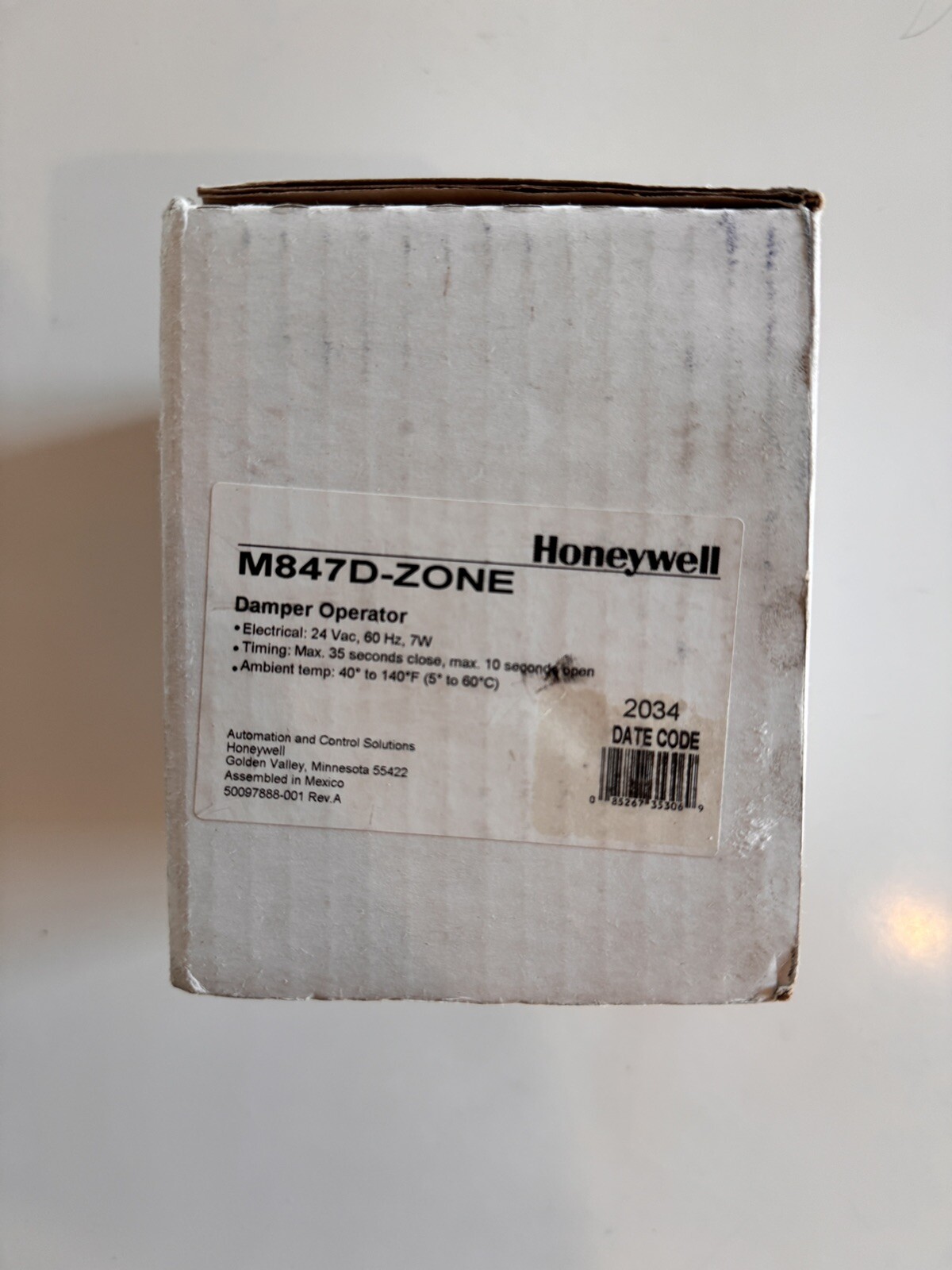 Honeywell M847D-ZONE/U Replacement Motor for Ard and Zd Zone Dampers, 24V