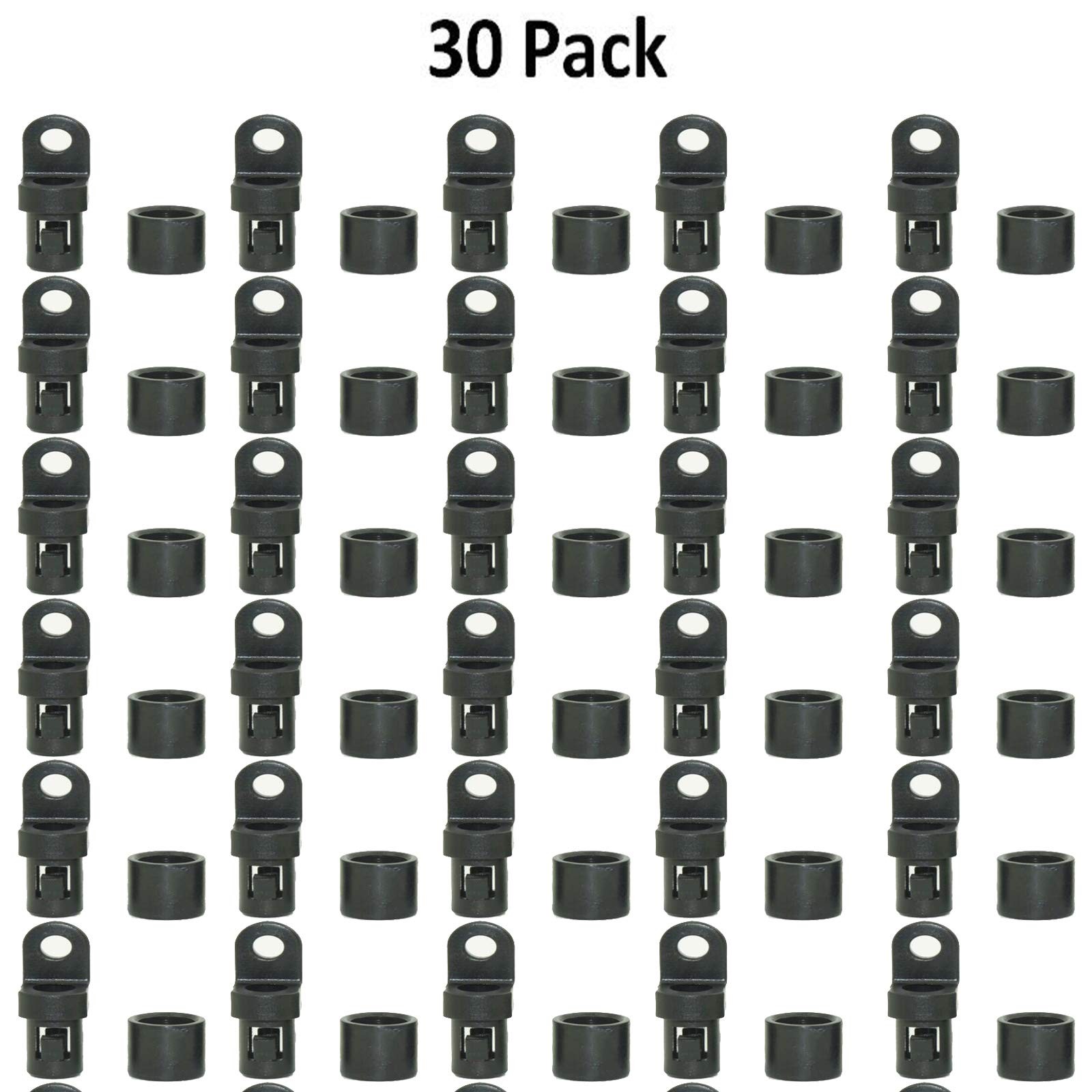 (Pack of 30) 1/4″ Rope Terminal for 7mm (Length not specified), Black