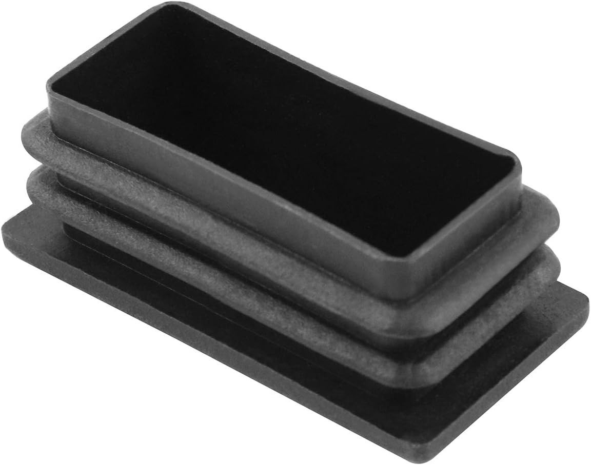 10 PCS 1″ X 2″ Rectangle Black Plastic Plug End Cap for Pipe Tubing, Chair Leg
