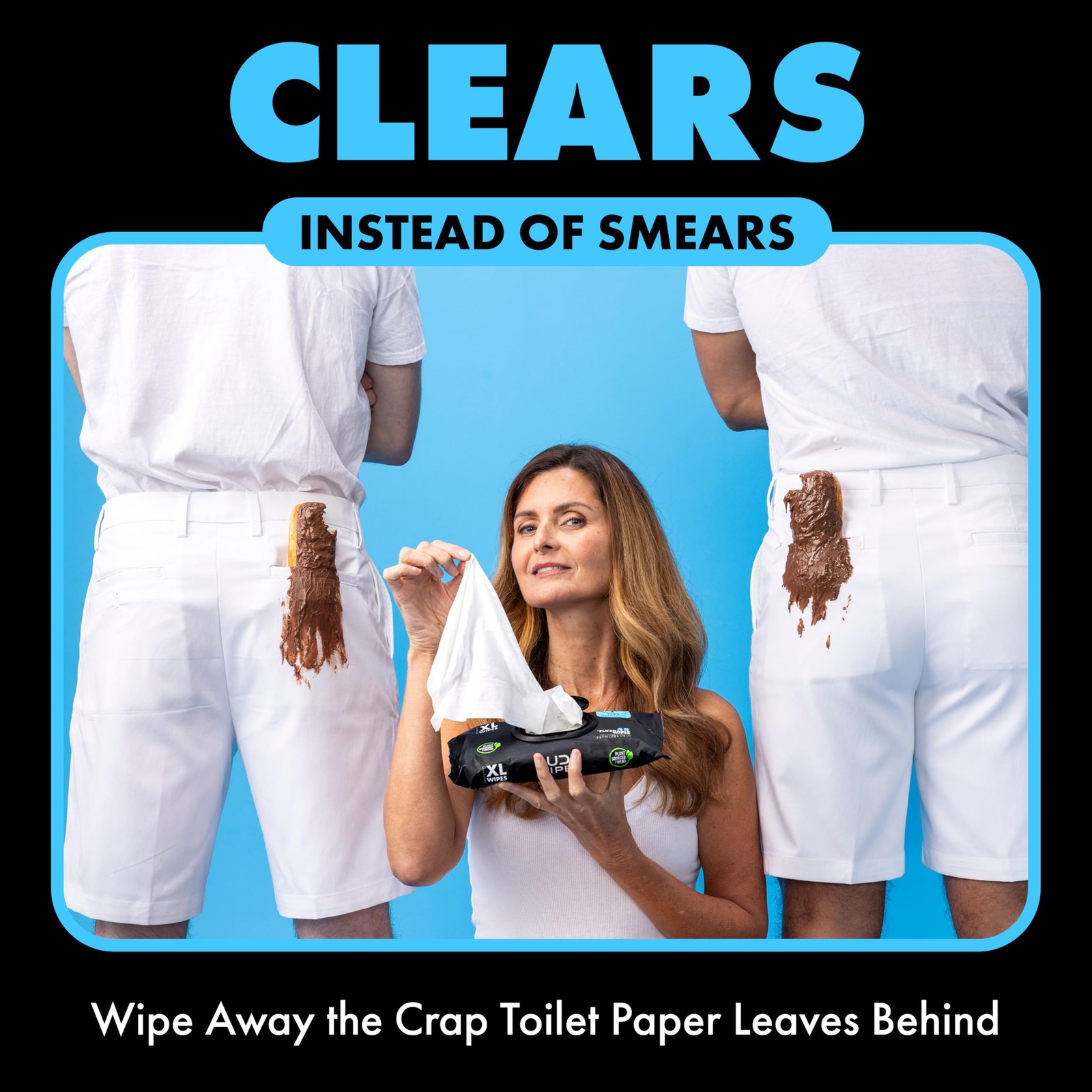 DUDE Wipes Unscented Flushable – 48 Count (Pack of 1), White