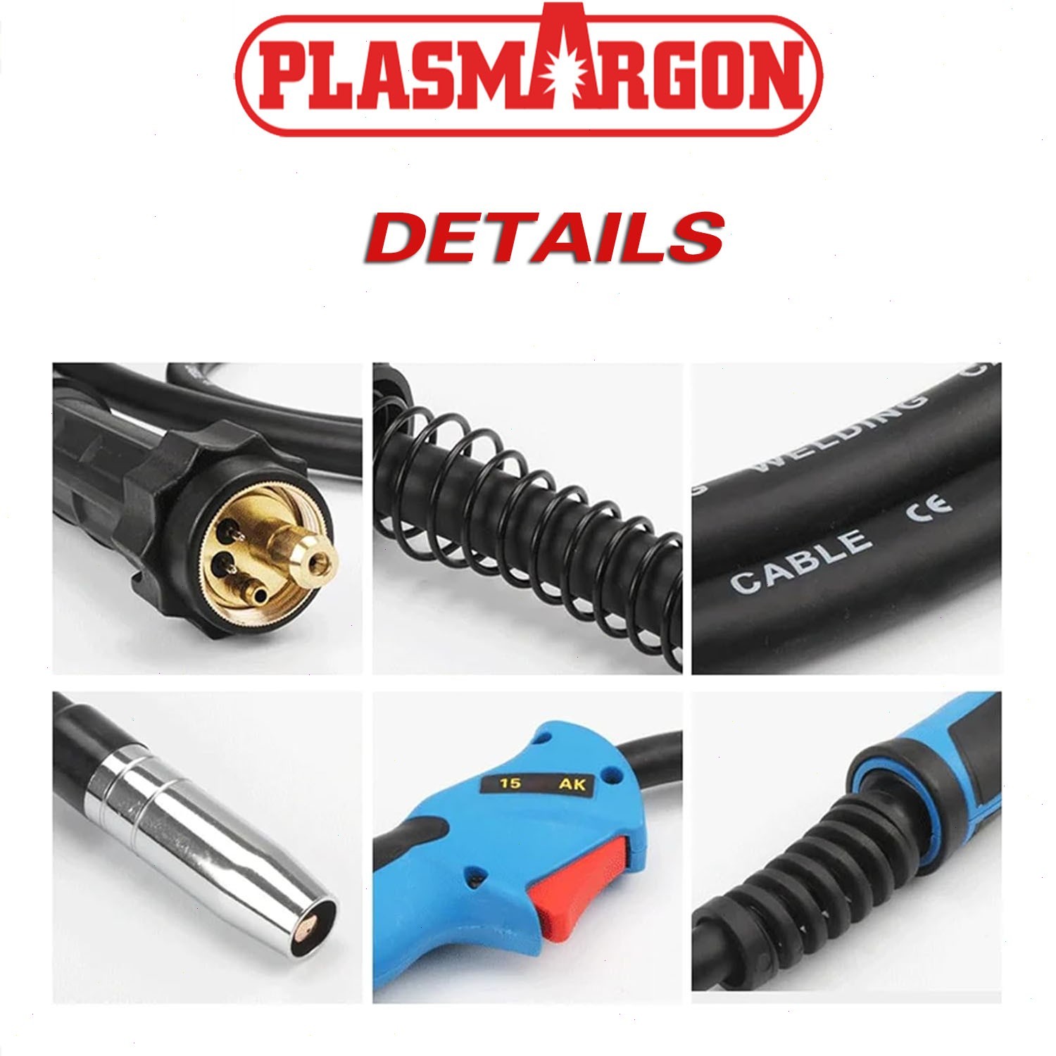 MB-15AK MIG/MAG Welder Torch Gun 5M/16ft Air Cooled Euro Connector Fit Welding