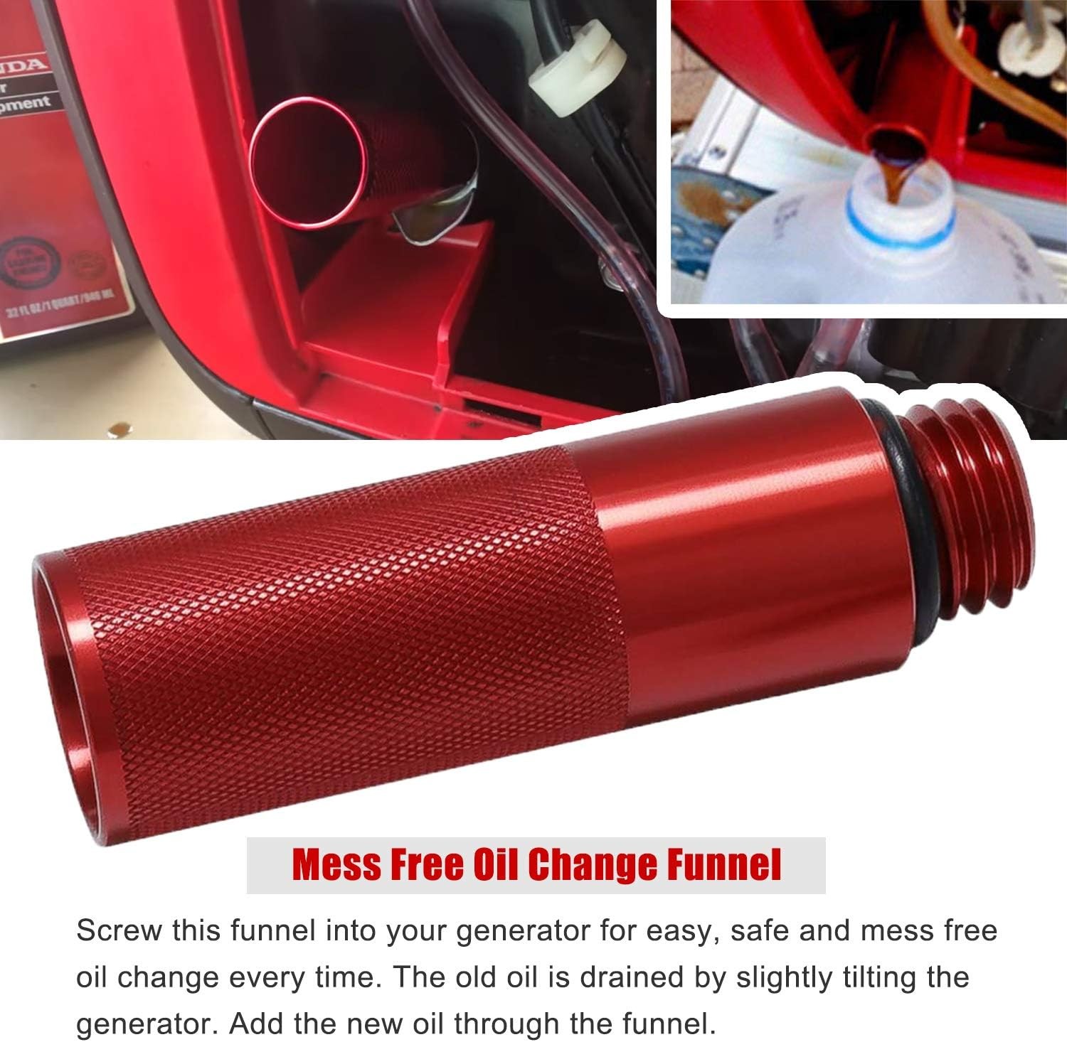 Extended Gas Cap,Oil Change Funnel,Magnetic Dipstick For Honda Generator EU2200i