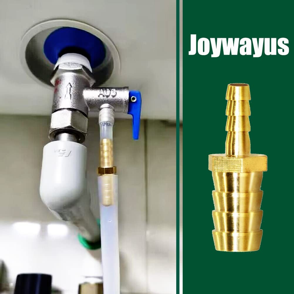 Joywayus Hose Barb Reducer,1/4″ to 1/2″ Barb Fitting,Reduce ID Brass Hose Adapte