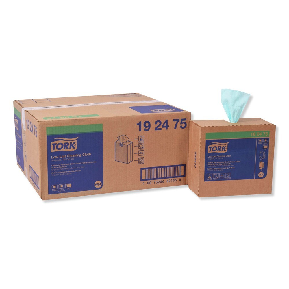 Tork 192475 1-Ply 9″ x 16.5″ Unscented Cleaning Cloth – Turquoise (800/CT) New