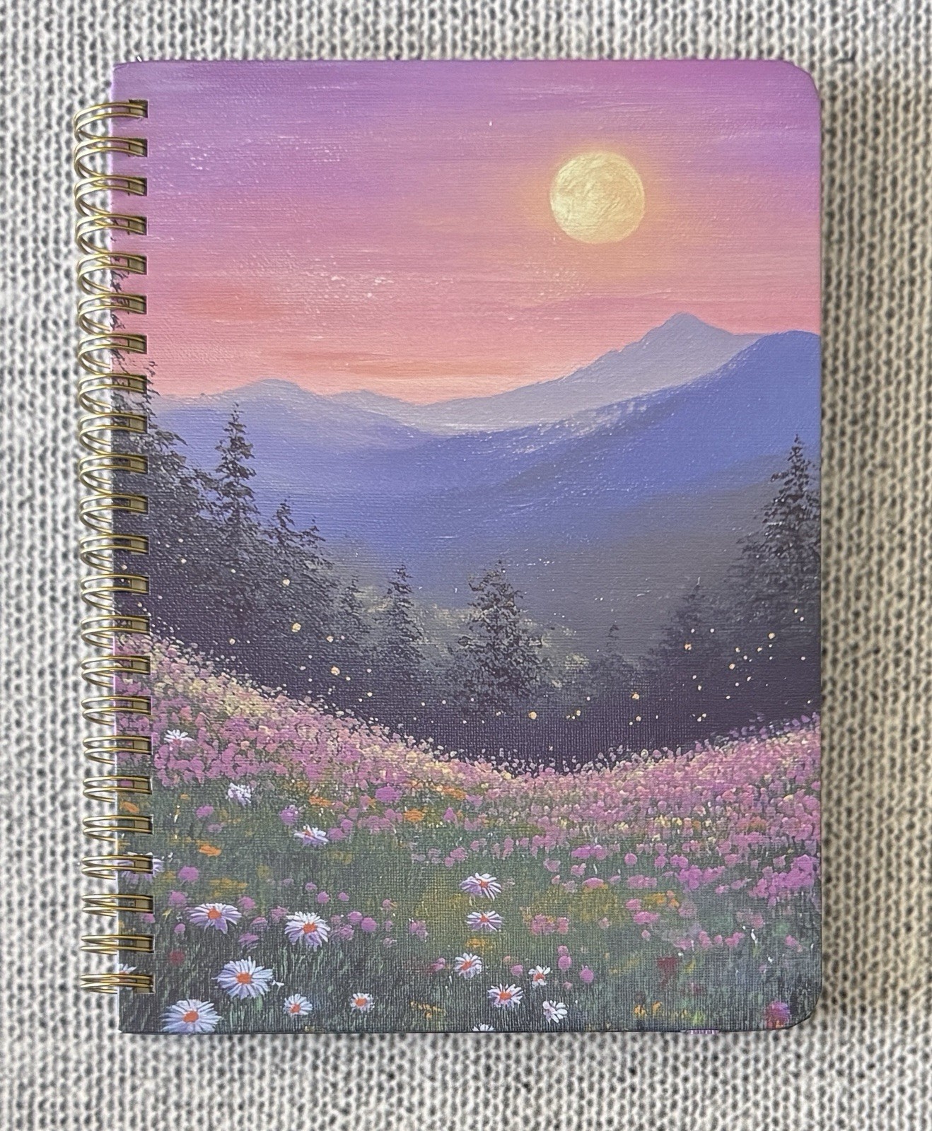 “Twilight Bloom” A5 Personal Journal W/ Pen. Colorful Hardcover, 140 Pages