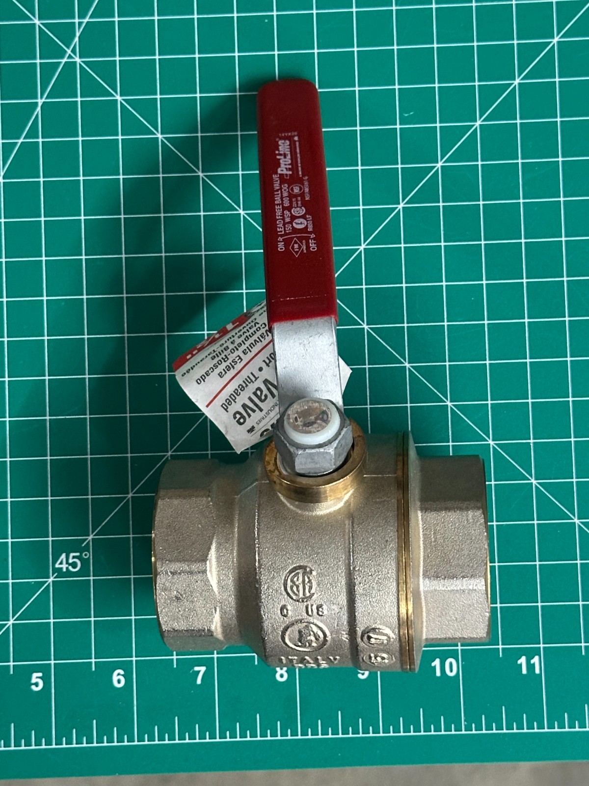 NOS Proline 107-007NL 1-1/2″ FIP x 1-1/2″ Brass FIP Ball Valve Full Port Lever