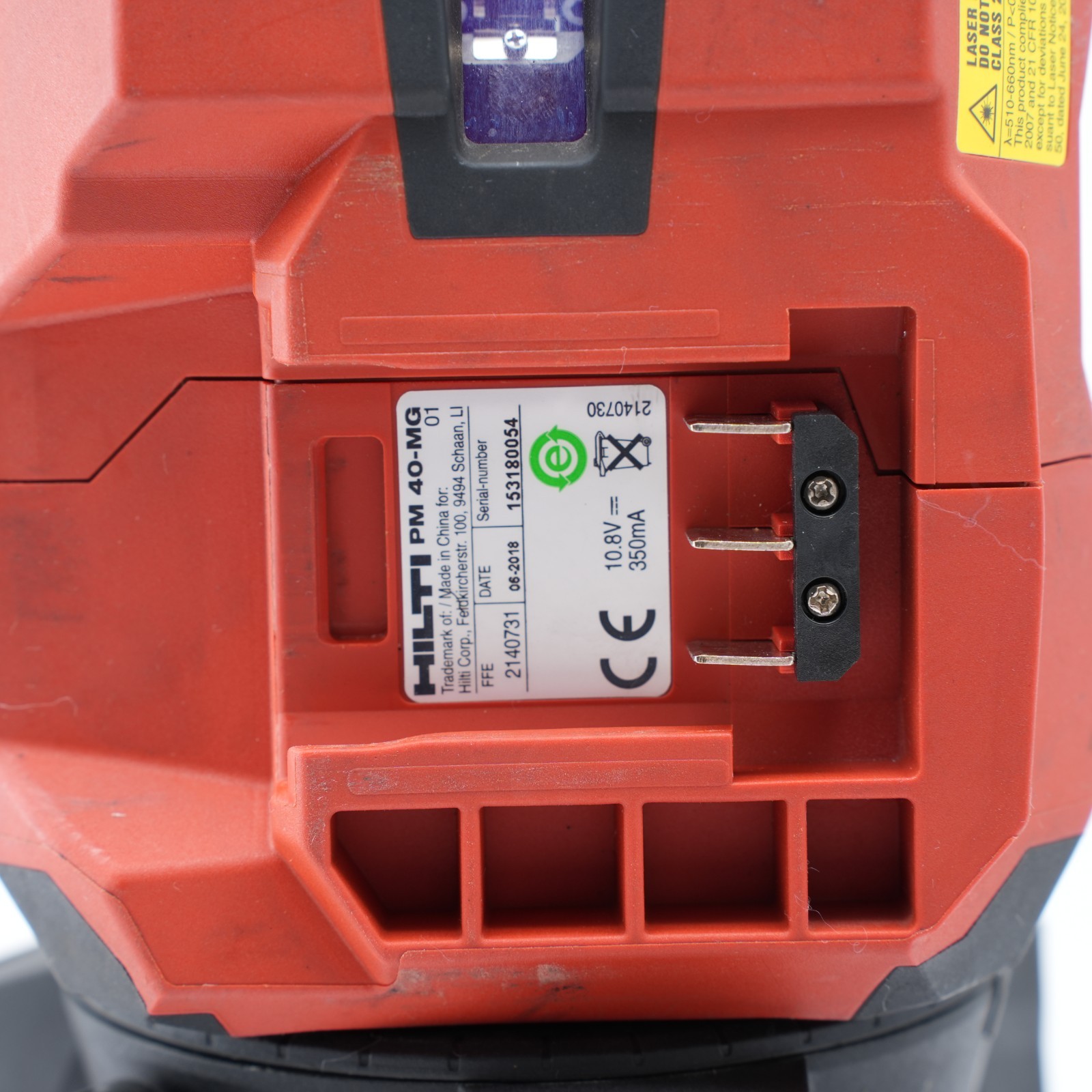 Hilti PM 40-MG Green Laser Level w/ PMA 31G Case Battery Manual Tested Used
