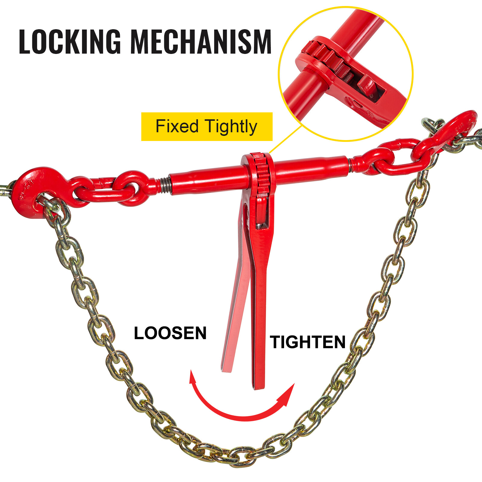VEVOR 4 Pack Ratchet Binder 3/8″-1/2″ Chain Load Binders 9215lbs for Tie Down