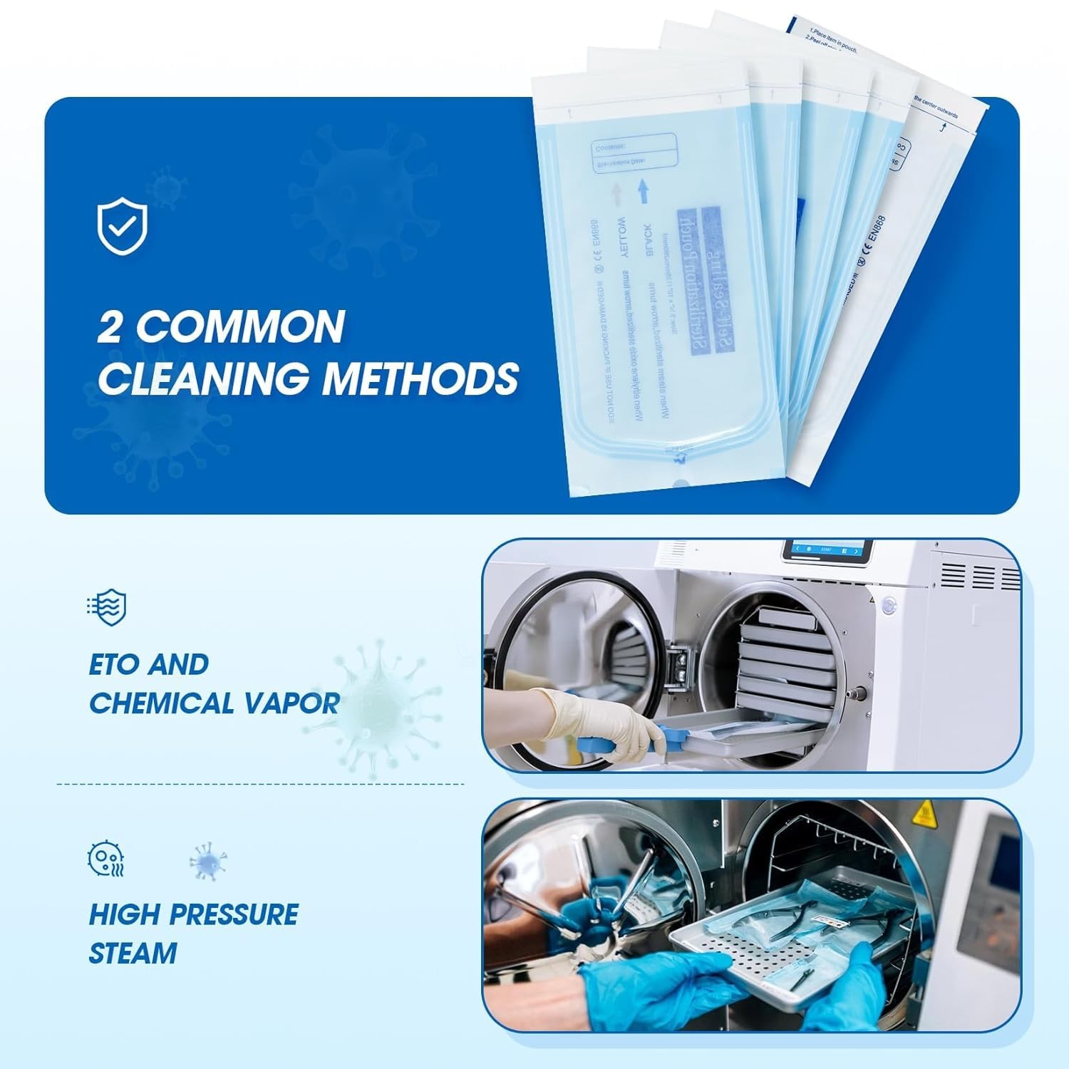 Self Sterilization Pouches Autoclave, Medical Sterilizer Bags Dental Tattoo Nail
