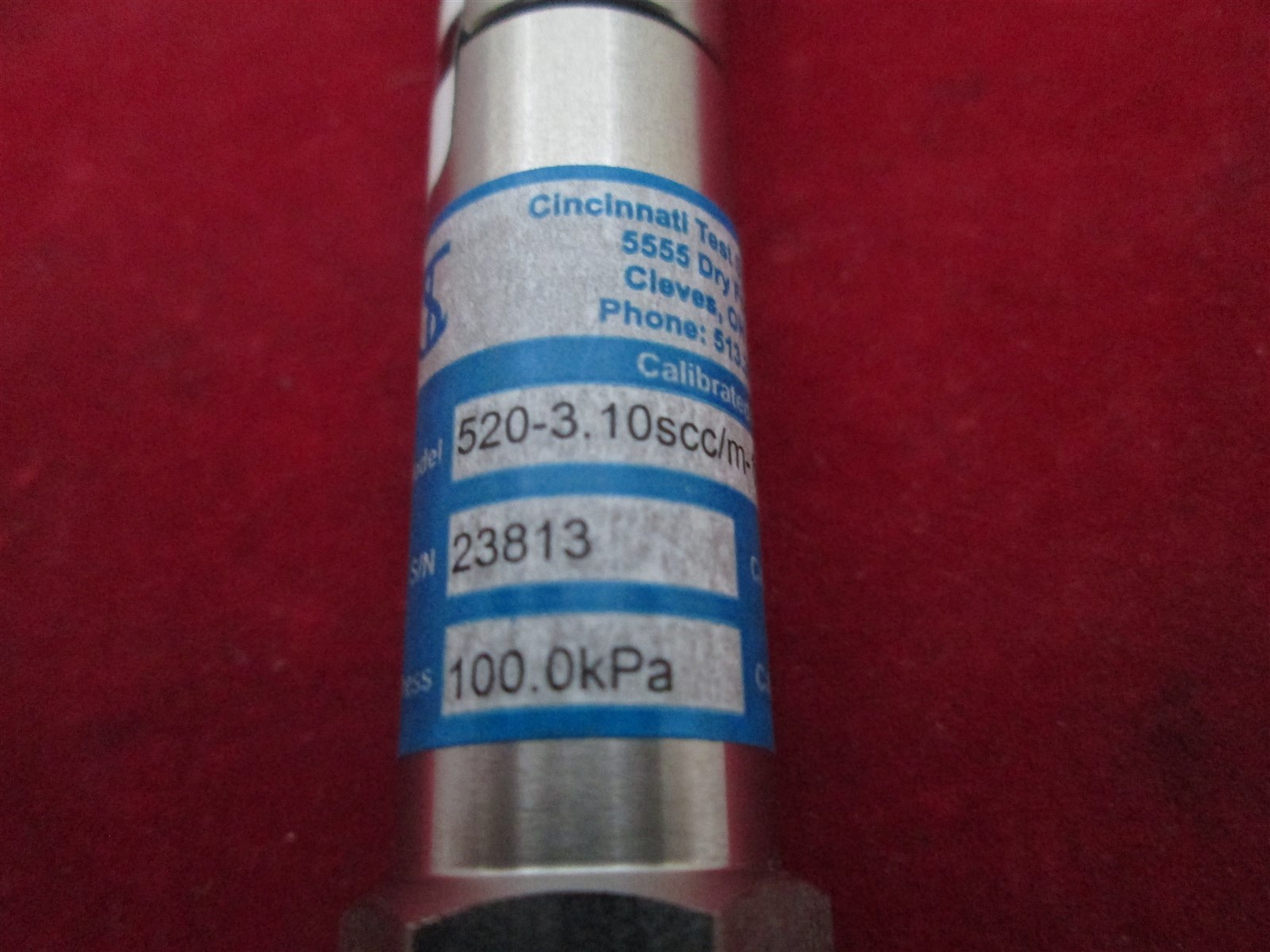 Cincinnati Test Systems 520-3.10scc/m-100.0kPa-1 Leak Detection