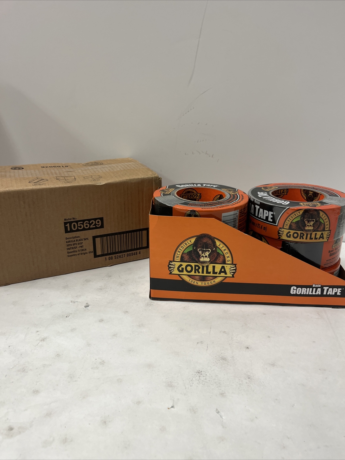 Gorilla Black Duct Tape, Pack Of 6