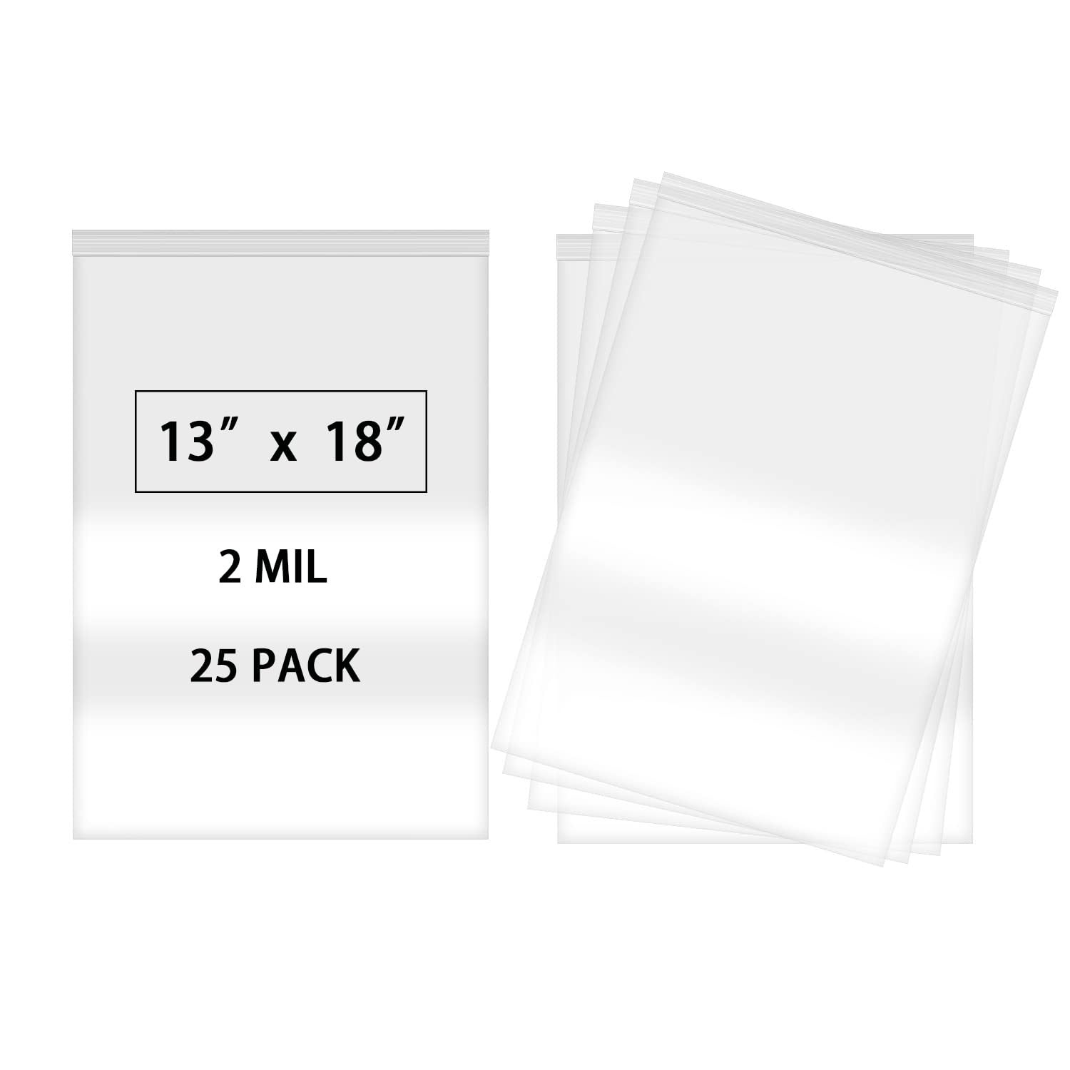 Fessary 25pcs 13 X 18 Resealable 2 Gallon Zip Lock Bags Large Plastic Poly Ba…