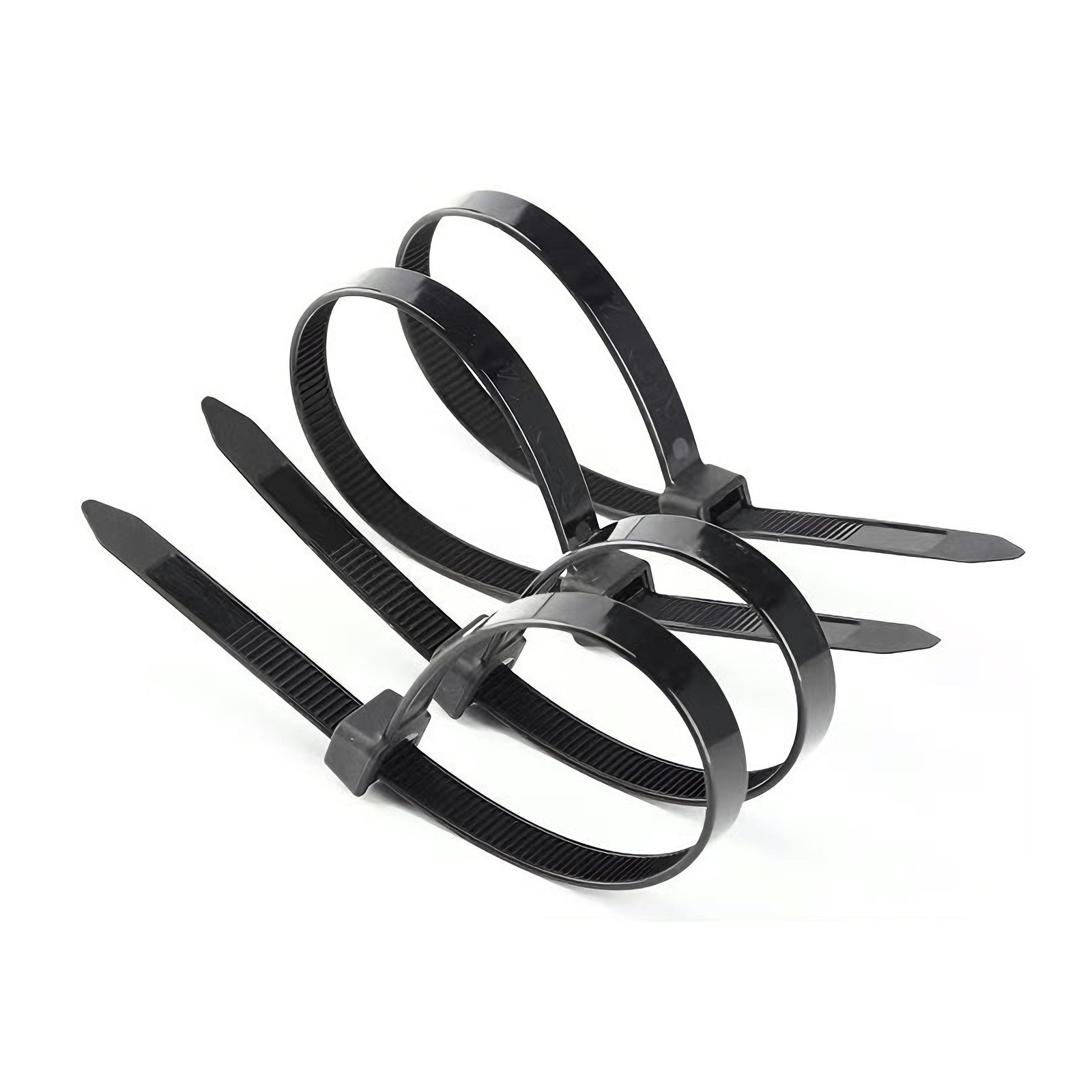 Zip Cable Ties Assorted Sizes(4”+6”+8”+12”) Heavy Duty Nylon Black UV Resistant
