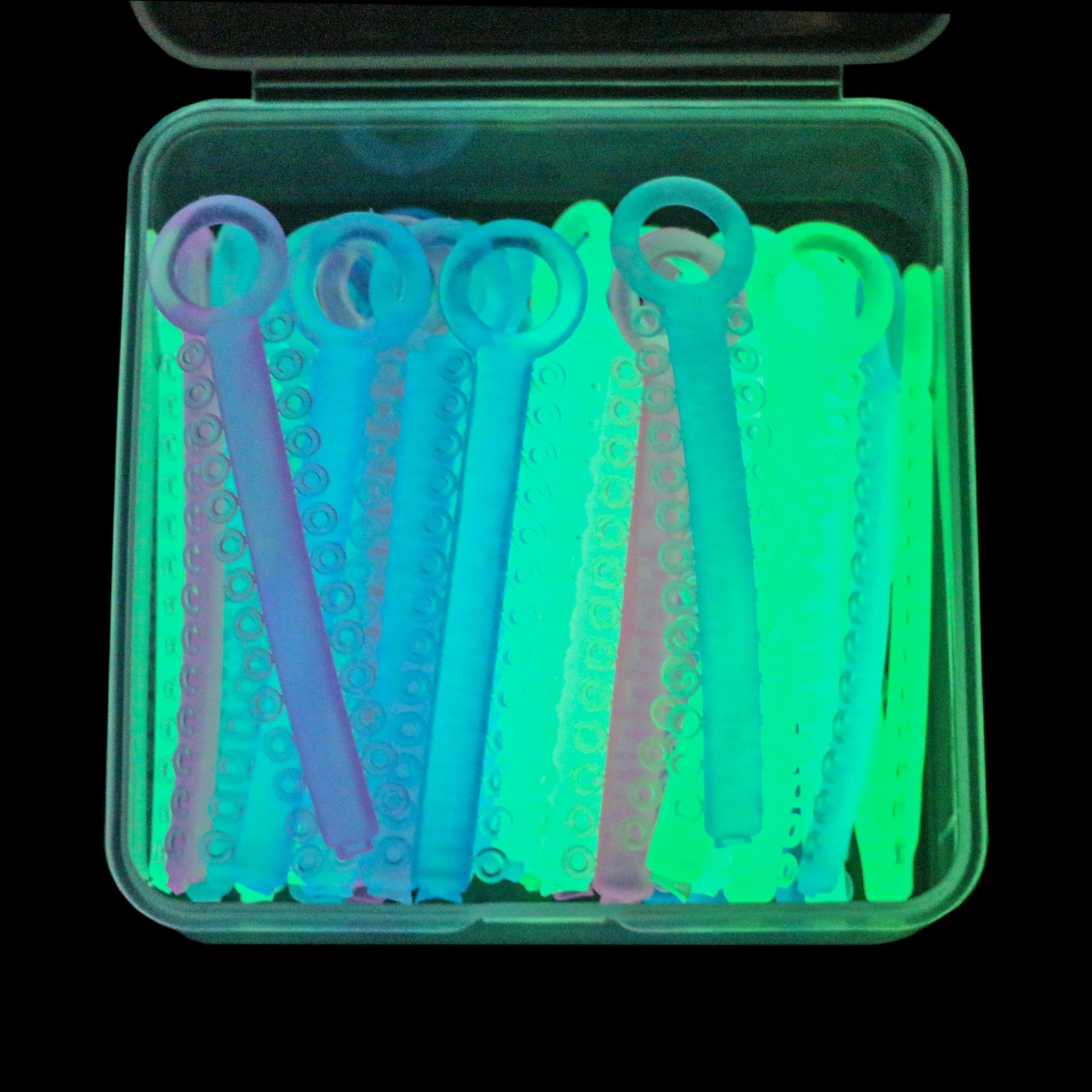 Dental Assorted 40 Stick Glow in Dark Orthodontic Ligature Ties Elastic Rubber