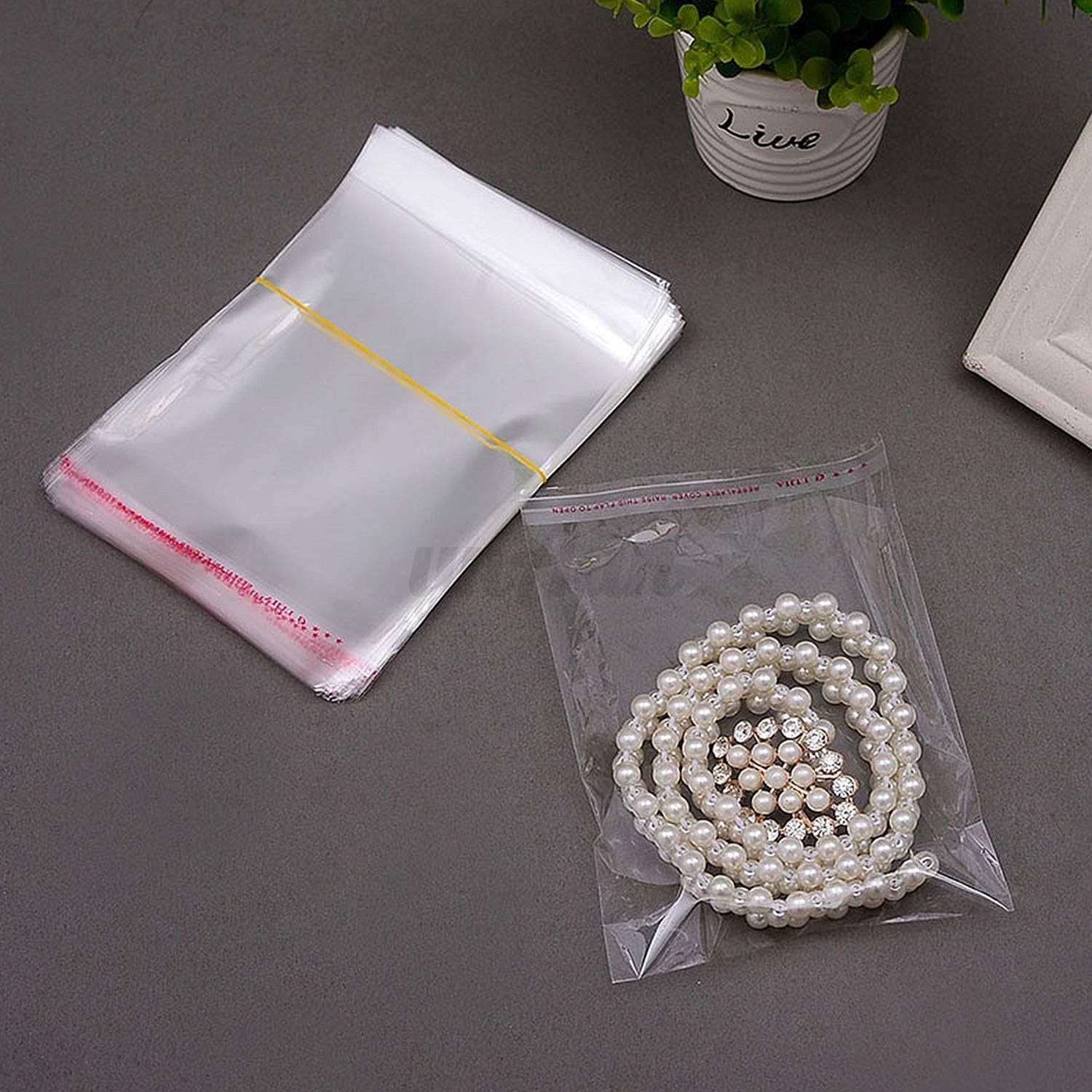 Clear Poly Bags Resealable Plastic Packing T-Shirt Apparel Self Seal Cello Lip