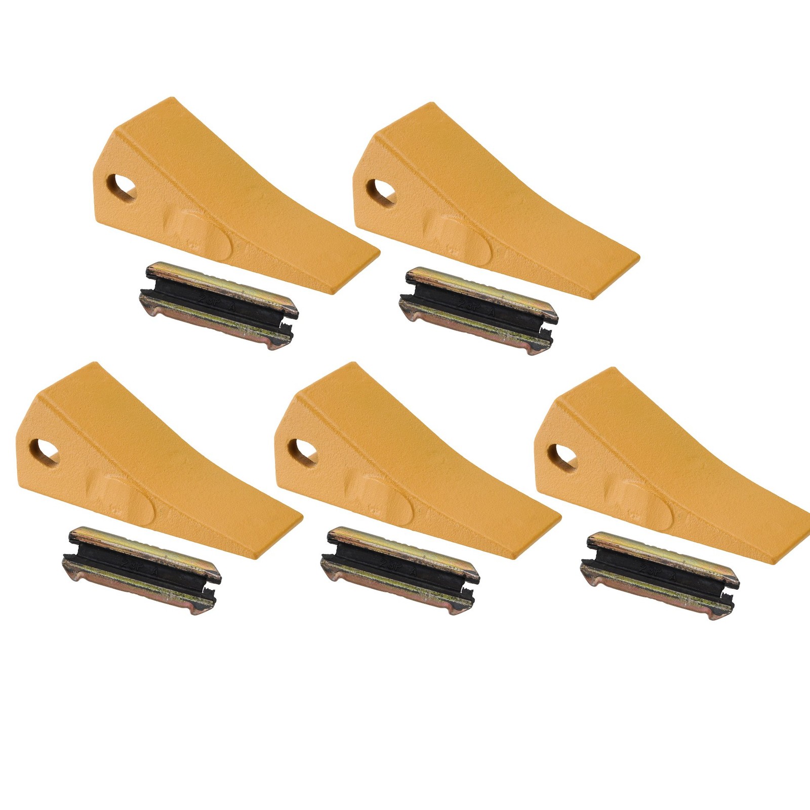 5PCS Universal Bucket Teeth w/ Pins 23, 230, 230SP for Backhoe / Skid / Mini Ex