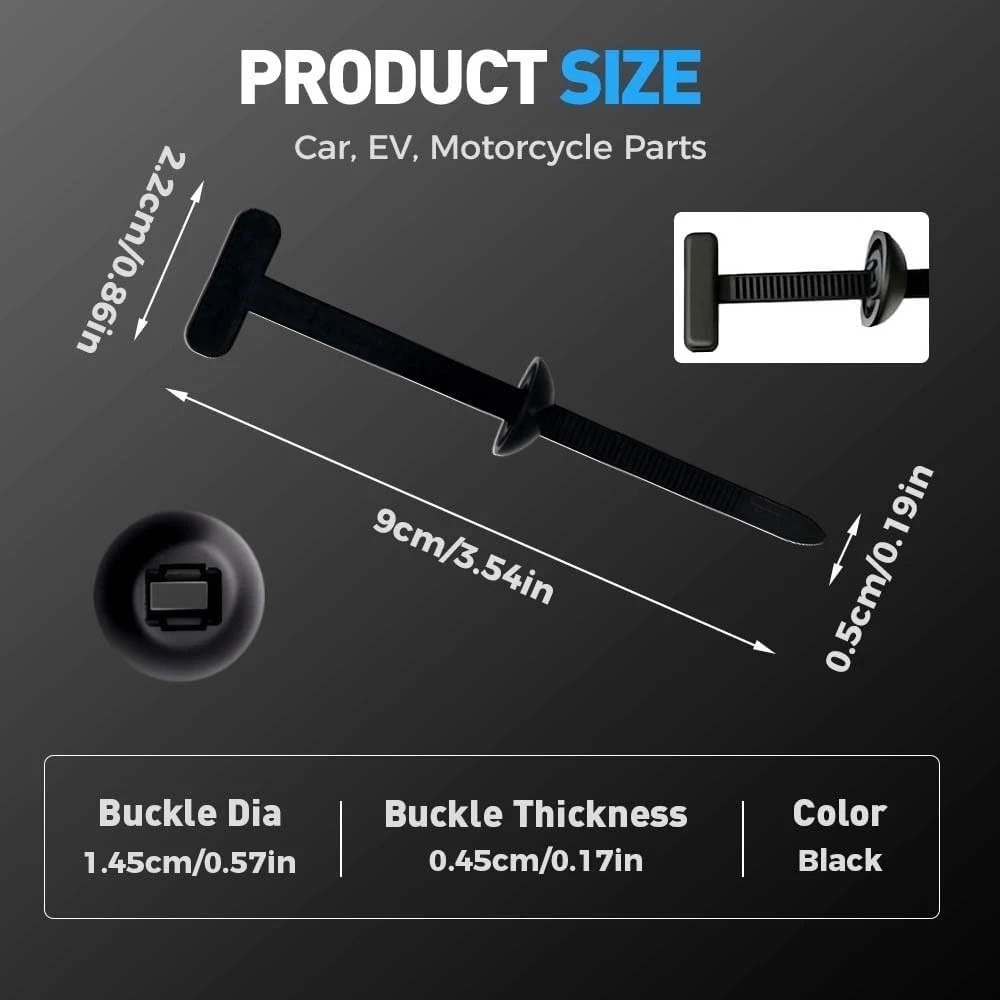 100 PCS Nylon Universal Cable Tie Buckle，Heavy Duty Self-Locking Zip Ties Holder