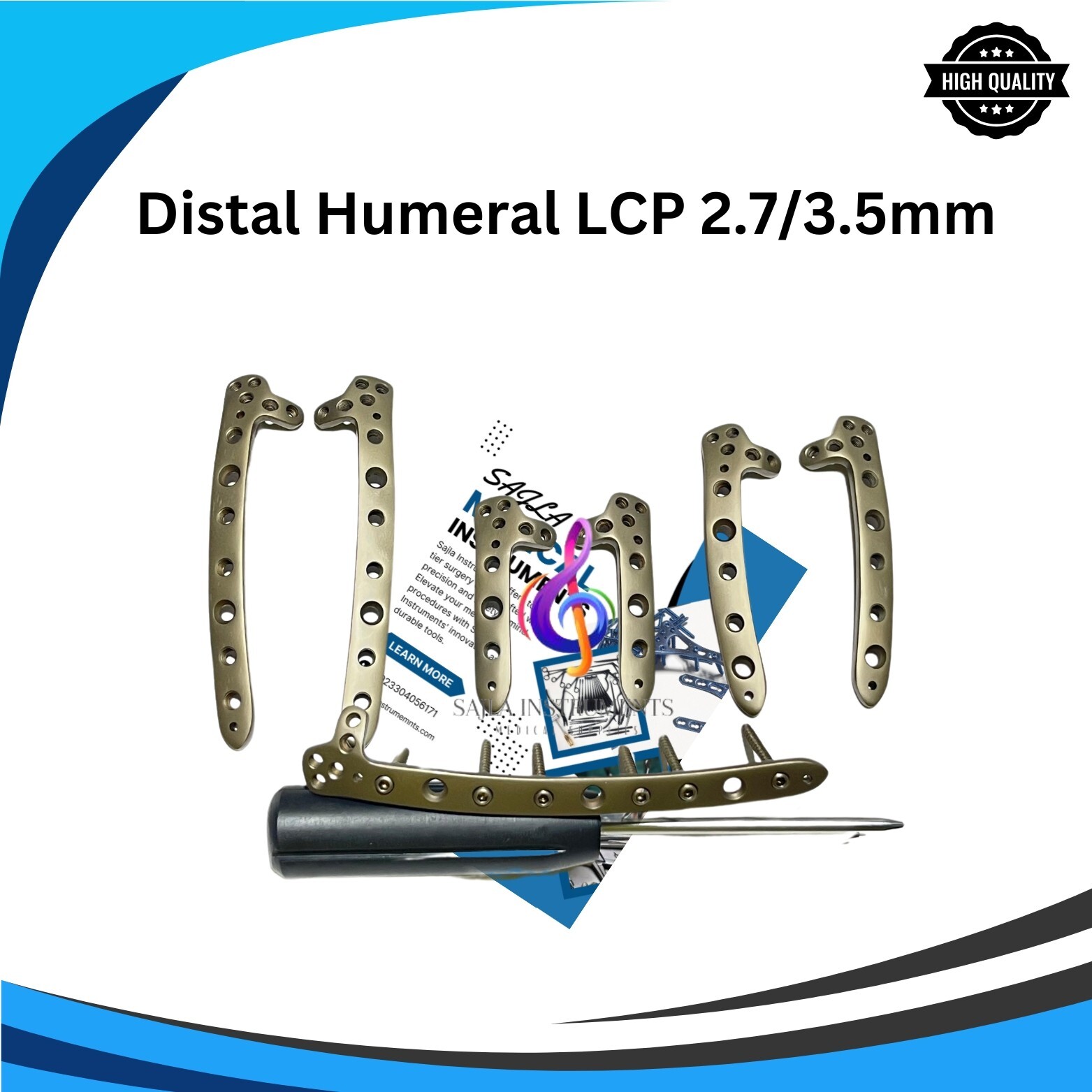 NEW DISTAL HUMERUS SUPPORT LCP L/R 2.7/3.5mm ORTHOPEDIC INSTRUMENTS by SAJLA