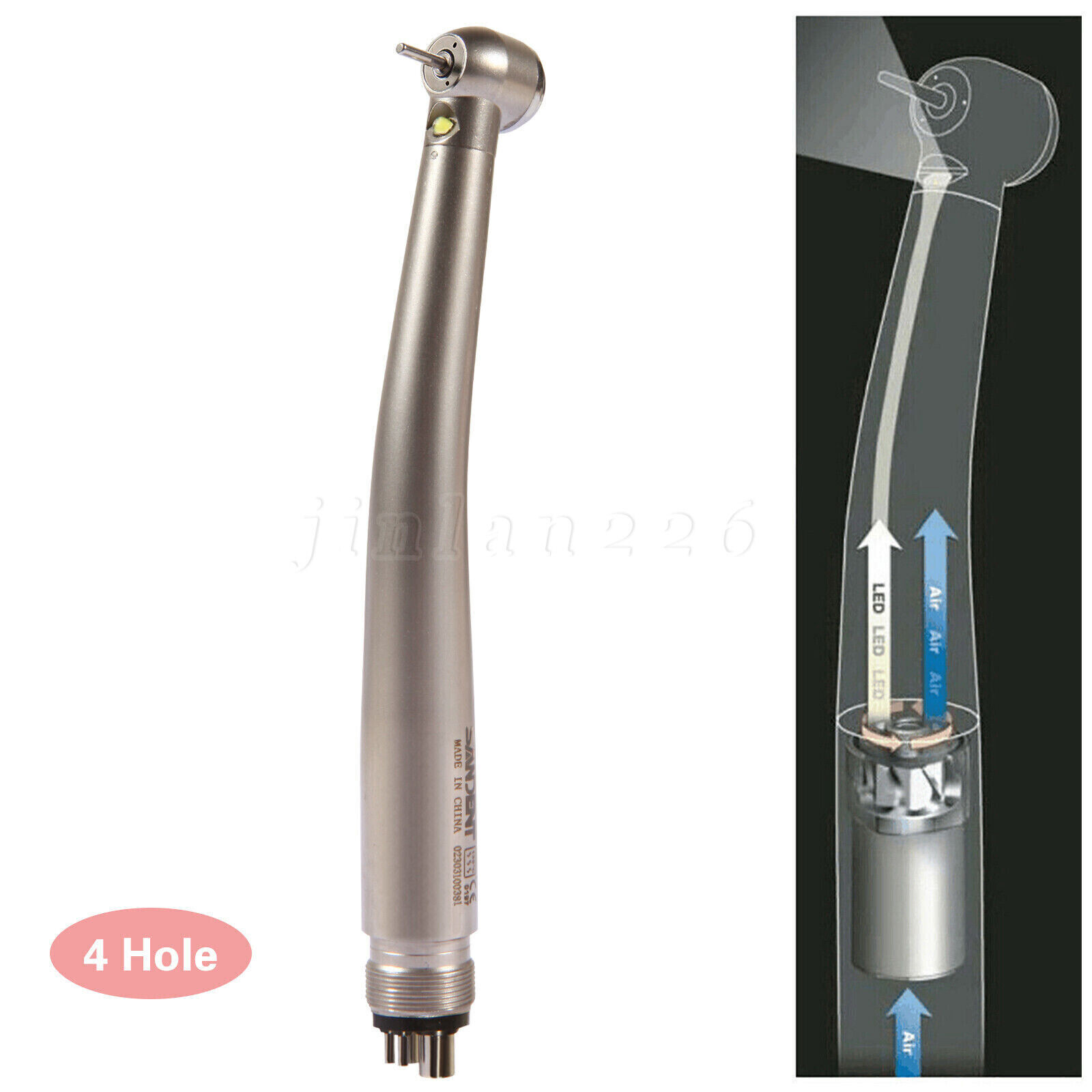 NSK Style Dental Fiber Optic LED E-generator high speed handpiece 4 HOLE Turbine