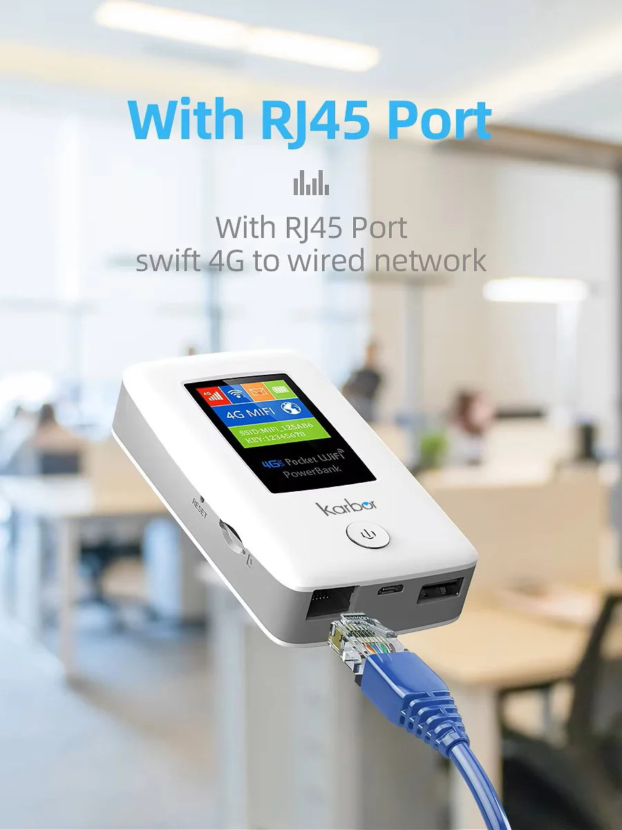 Karbor 6000mAh Portable WIFI Router Power Bank ESIM Wifi /Sim Card 2.4G WiFi6