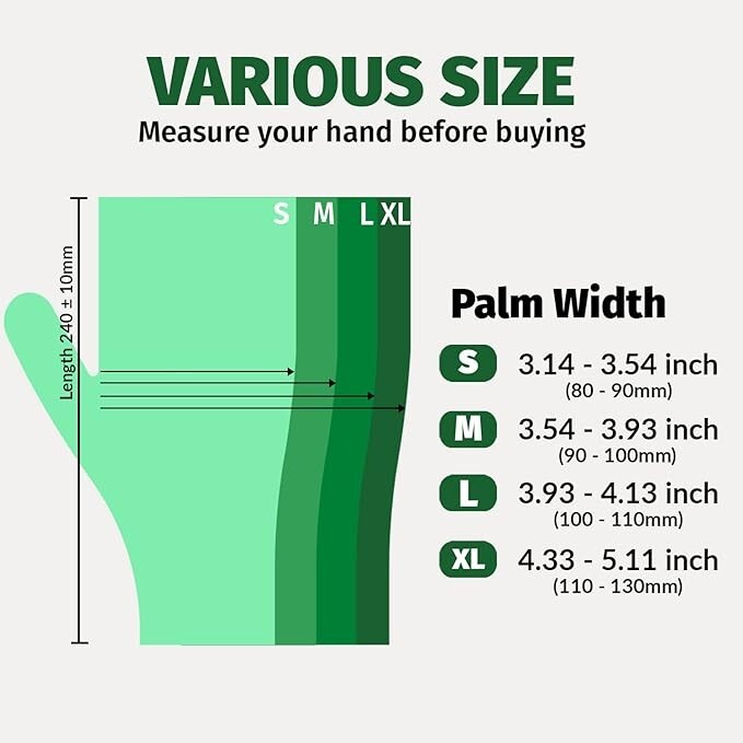 GORILLA SUPPLY Disposable Vinyl Gloves Latex & Powder Free 100 Pack S, M, L, XL