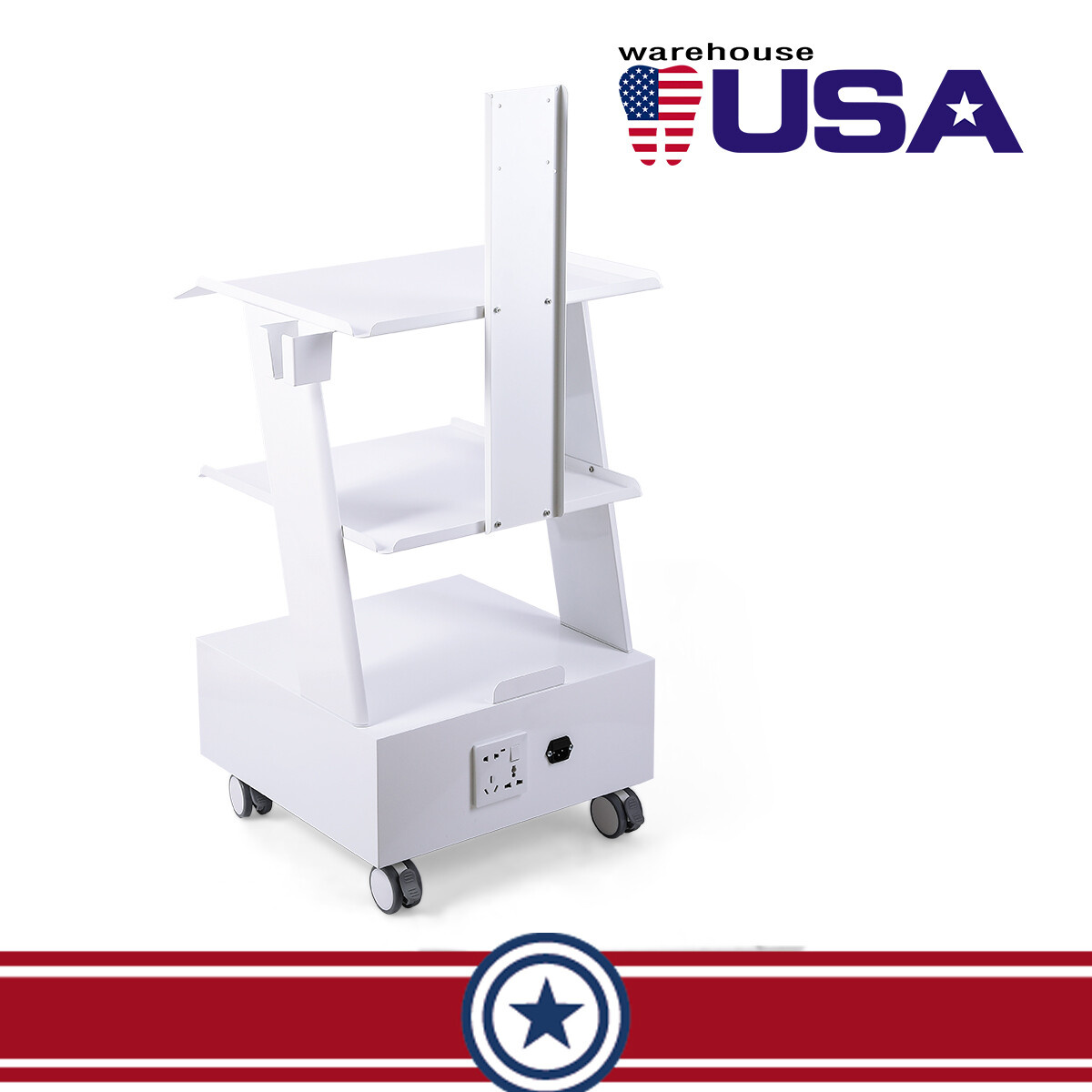 Medical Dental Lab Trolley Cart Intraoral Scanner Mobile Cart Clinic Laptop Rack