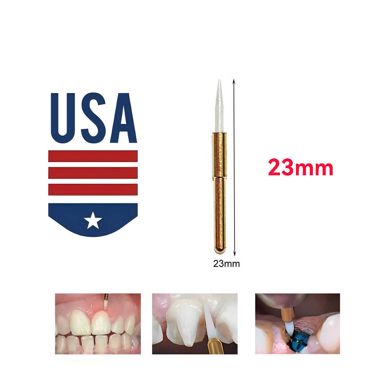 3PCS Dental Soft Tissue Trimmer Surgical Ceramic precise cuts 23mm Bur