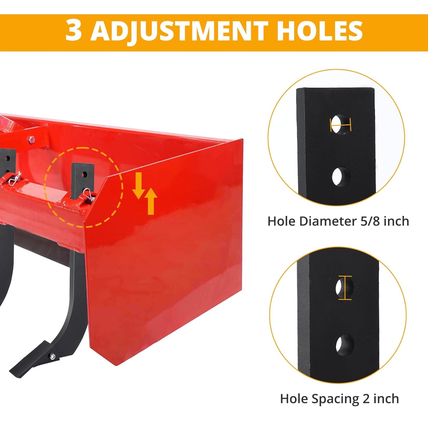 5 Pack Box Blade Ripper Shanks 1-1/2 in 16″ 3 Holes with Remove Scarifier Teeth