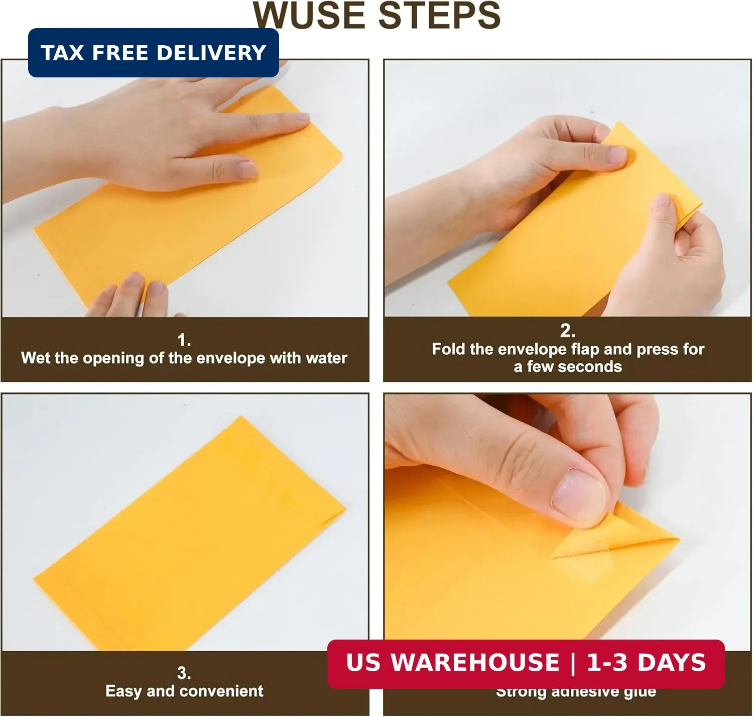 ESSENTIAL #7 100 Piece Cash Envelopes 3.5″ x 6.5″ with Gummed Flap, Small Parts