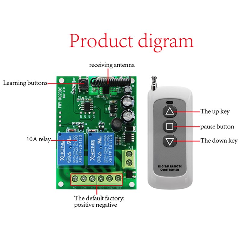 12V 24V Motor Linear Actuator Wireless Remote Controller Forward Reverse Control
