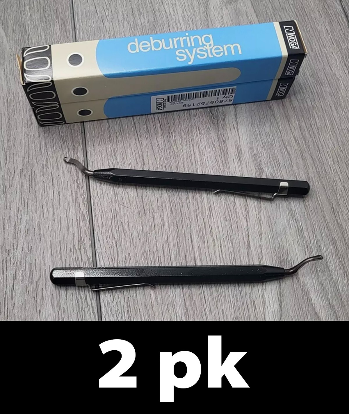2pk Noga EO1000 Deburring System Tool, Black with Pocket Clip